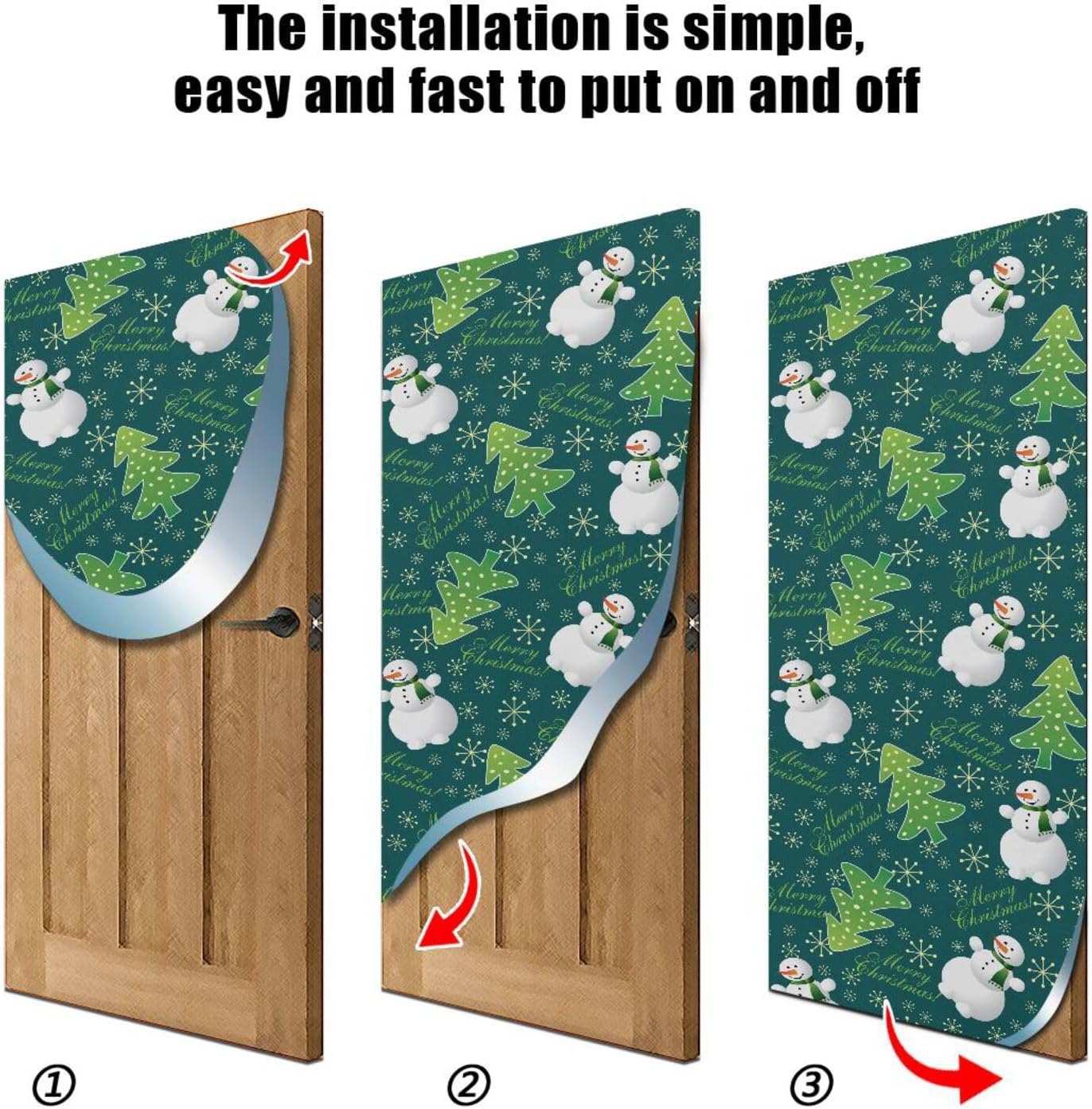 Susiyo Green Christmas Door Cover Decoration 32x79 in