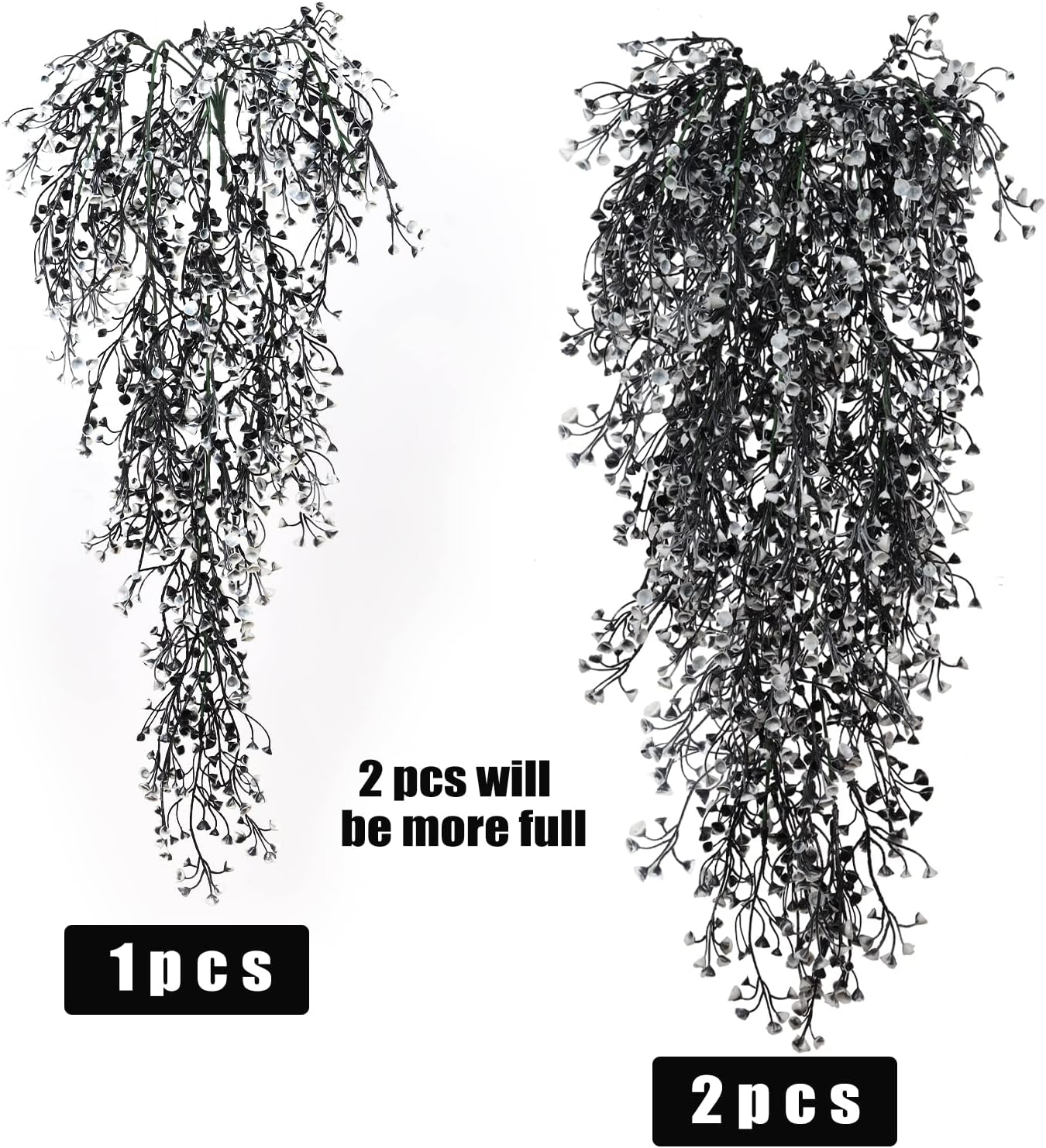 RECUTMS Artificial Hanging Plants 4 Pcs Fake Ferns Wall Decor