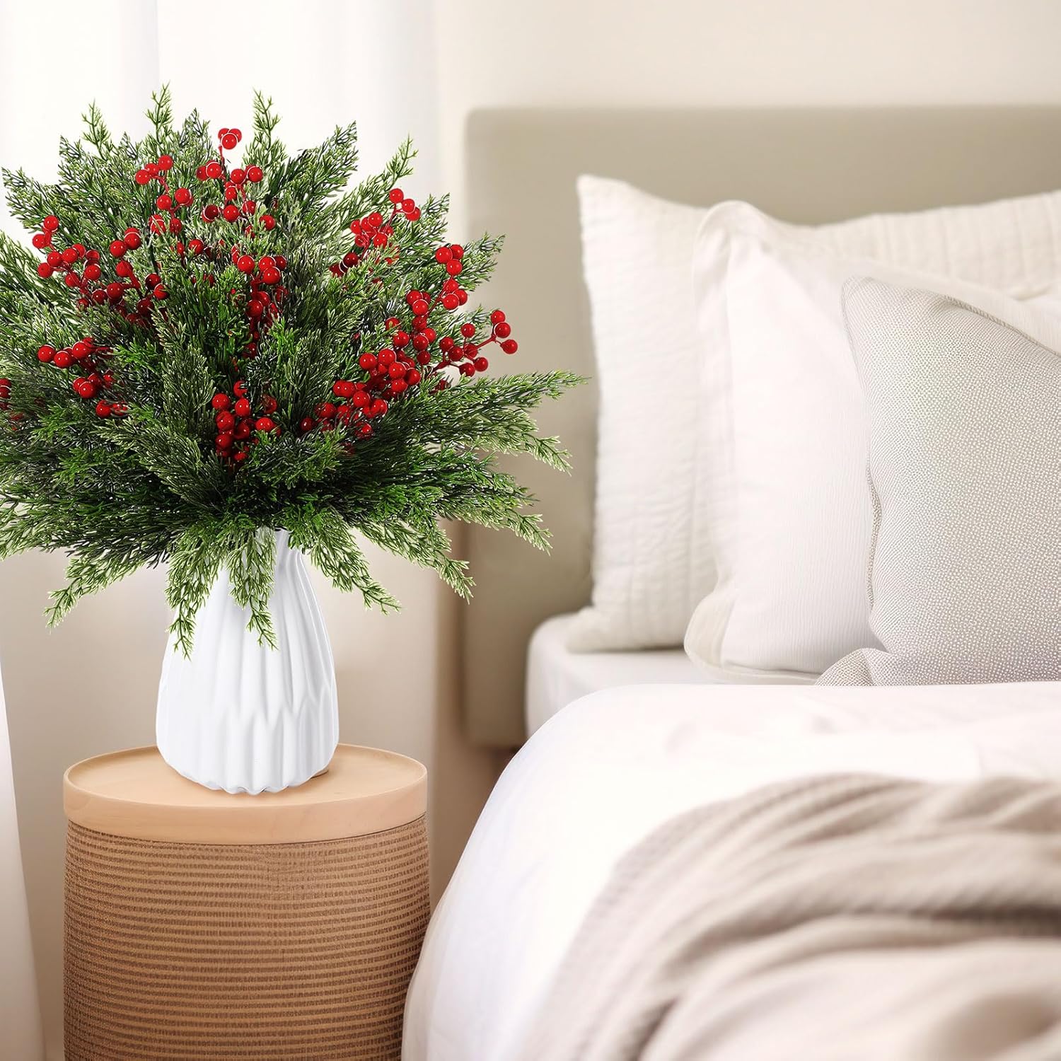 Ceenna 60 Pcs Artificial Christmas Flowers Set