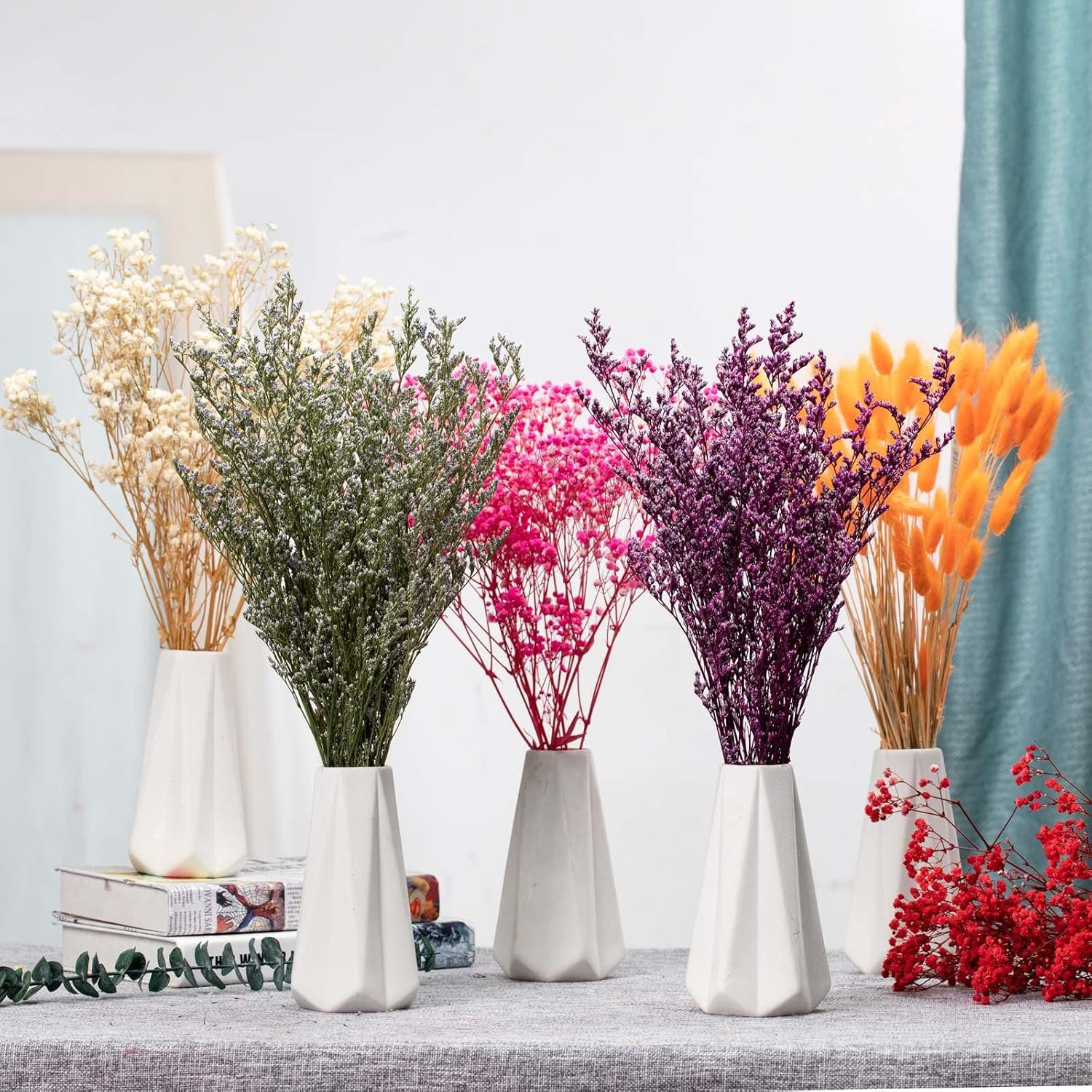 Dried Flowers Bouquet Natural Caspia Bundle Floral Lavender Babys Breath Arrangements for Wedding Decor