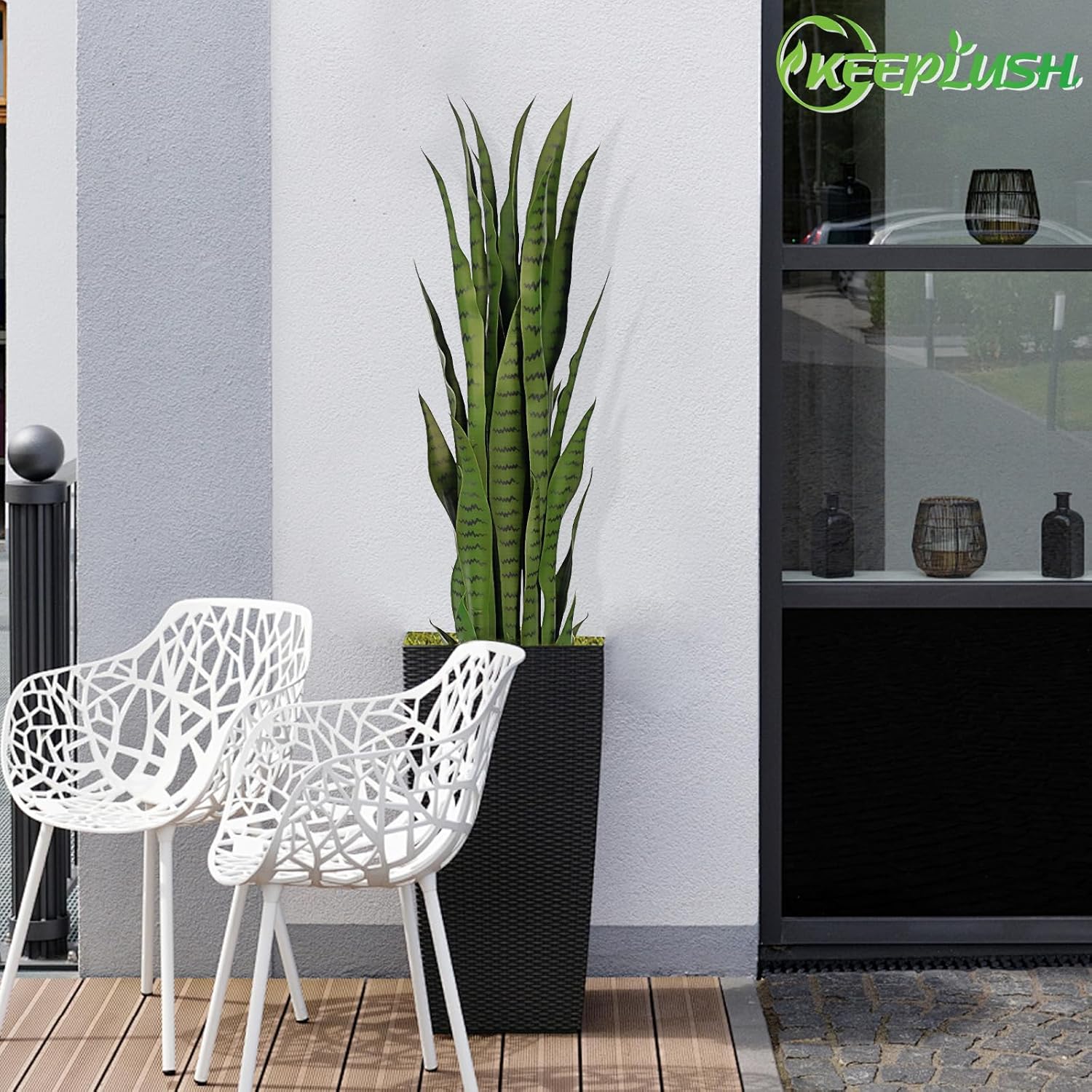3ft Artificial Snake Plant with 7in Pot 2Pcs