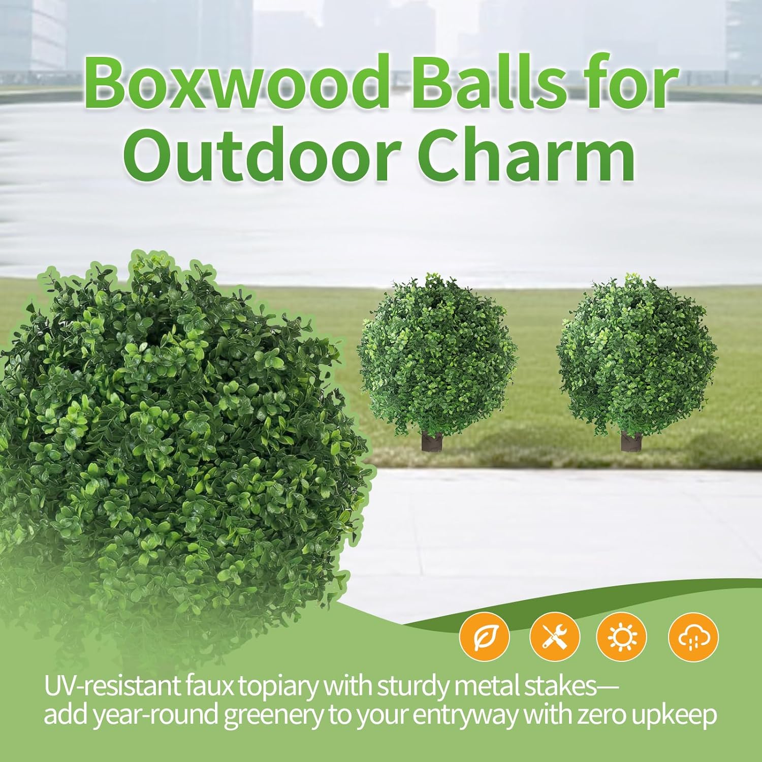 QIANYUN 22 Inch Artificial Boxwood Decorative Ball