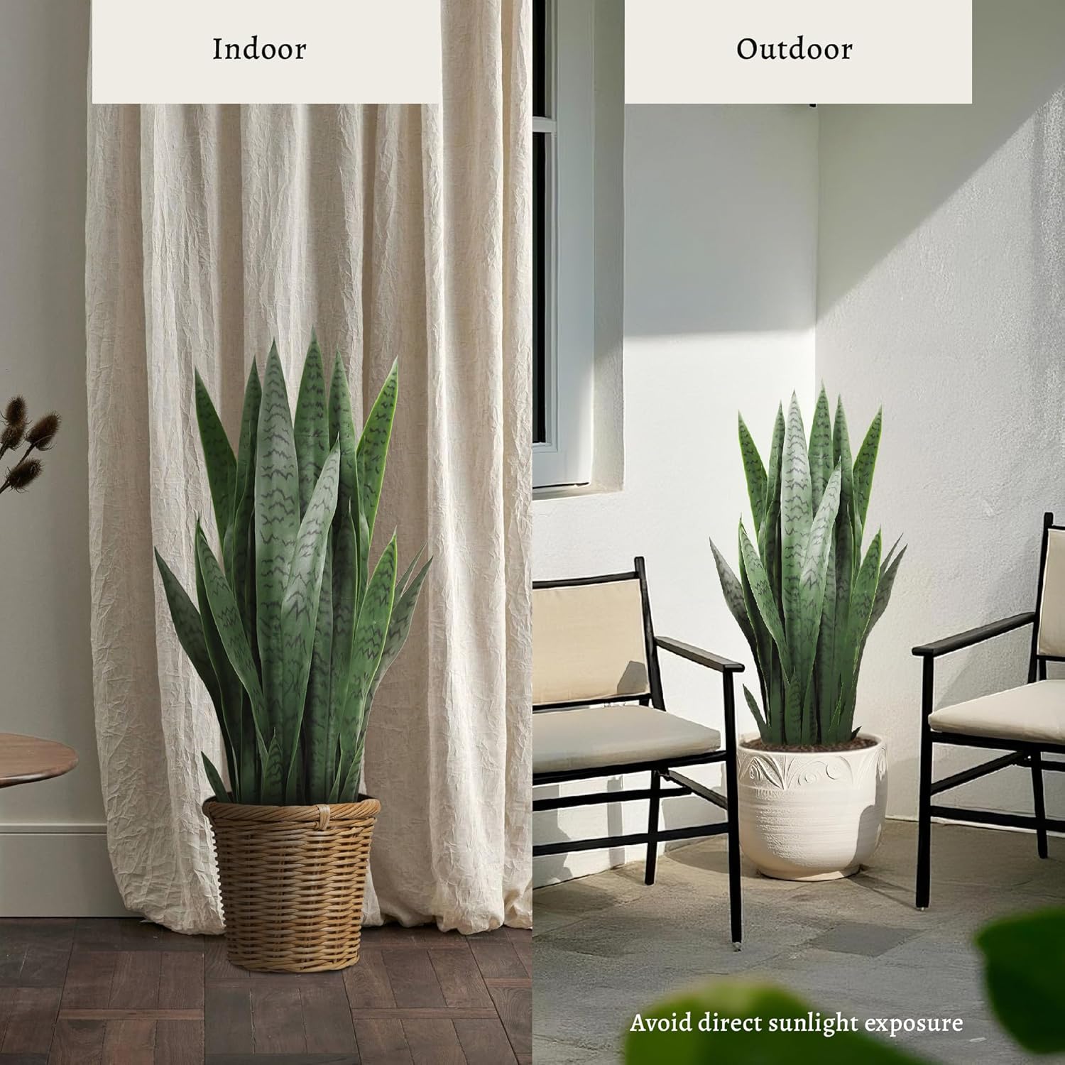 KOL 3FT Artificial Snake Plant Fake Sansevieria