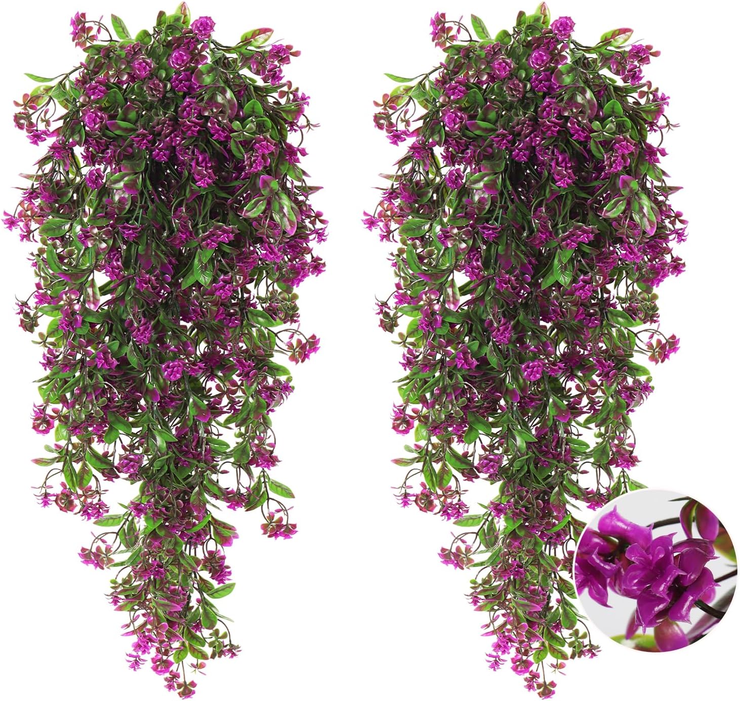 RECUTMS 2Pcs Artificial Hanging Plants Fuchsia