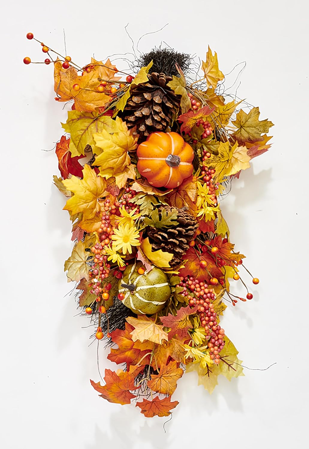 25 Inch Artificial Fall Decor Teardrop Swag
