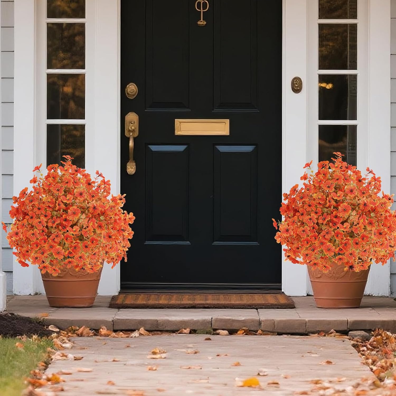 Set of 2 Artificial Fall Topiary Balls for Outdoor Decor