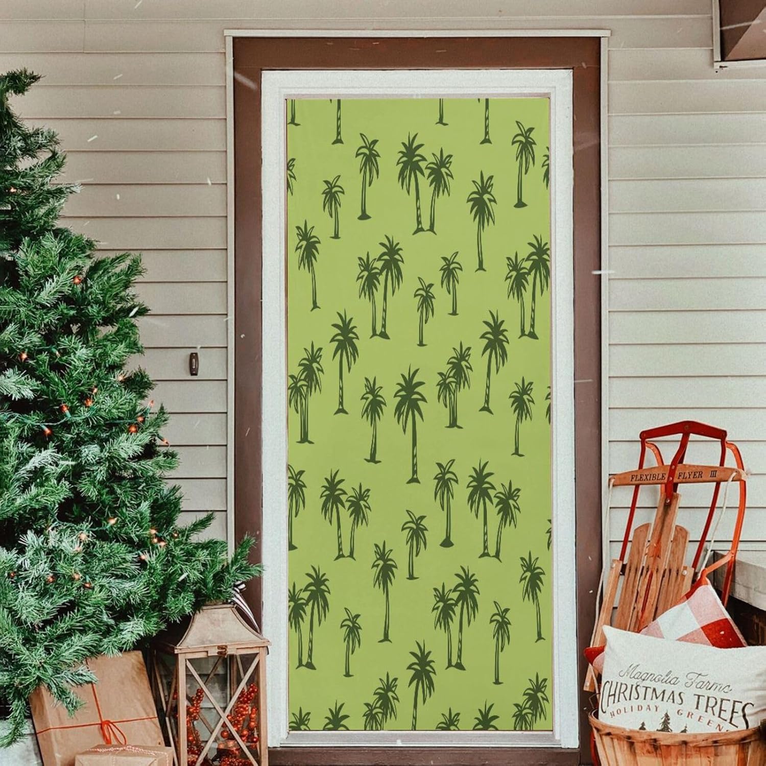 Susiyo Coconut Tree Halloween Door Cover 32x79 in
