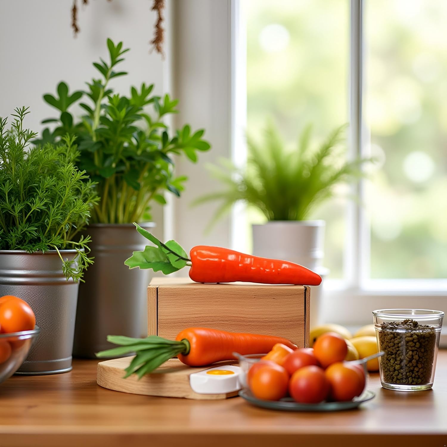 1Pc Orange Artificial Carrot Home Decor Reusable Plastic Vegetable
