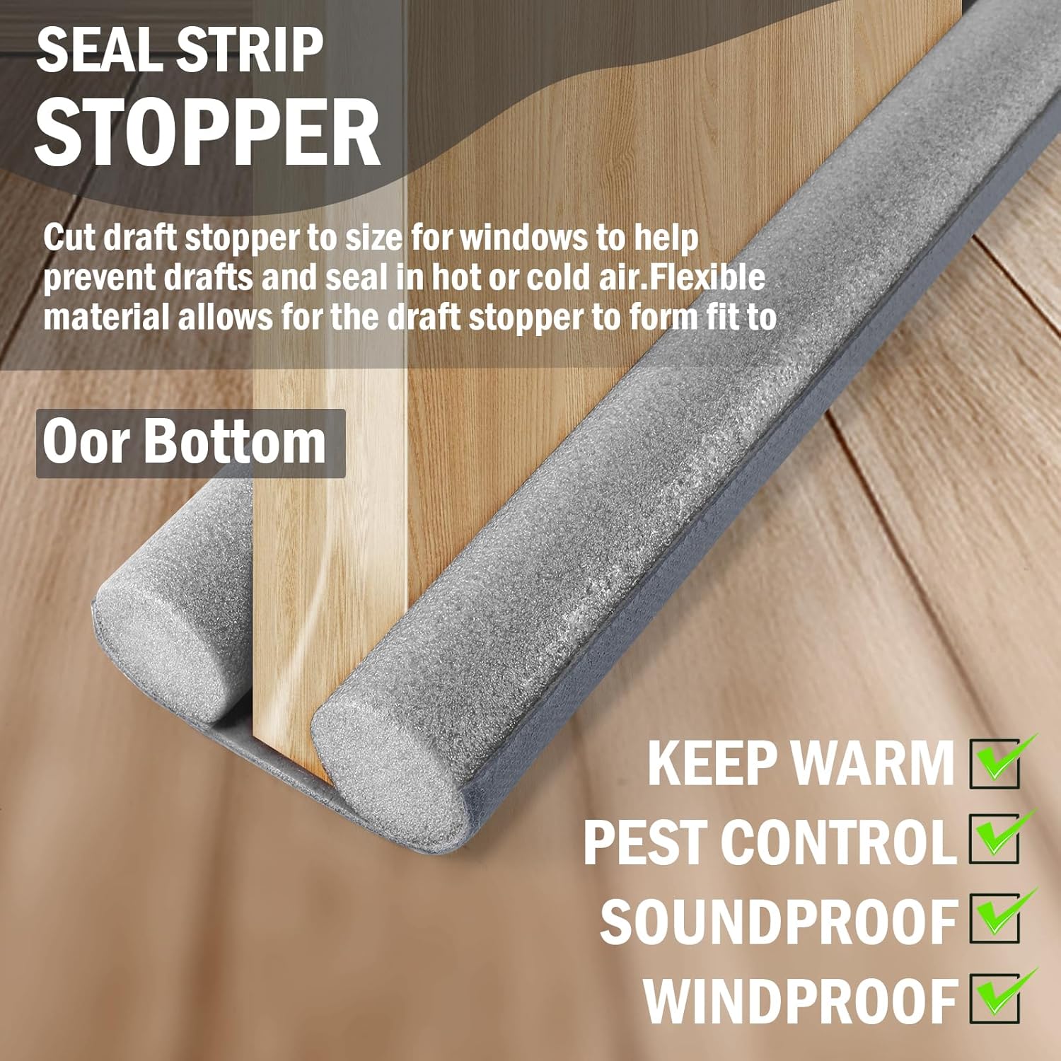 Under Door Draft Blocker 36 Inch Black Door Seal