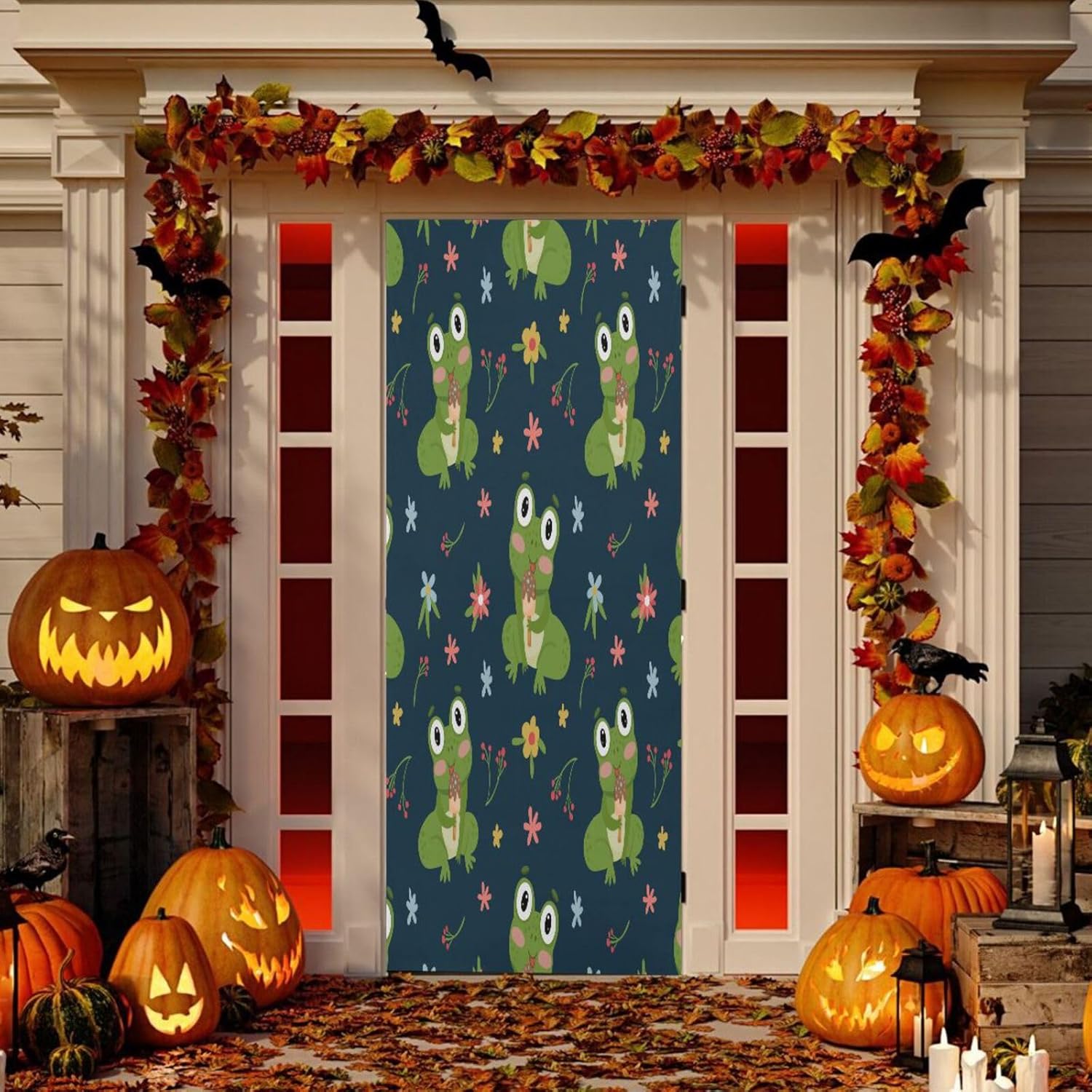 Susiyo Cute Frog Halloween Door Cover 32x79 In