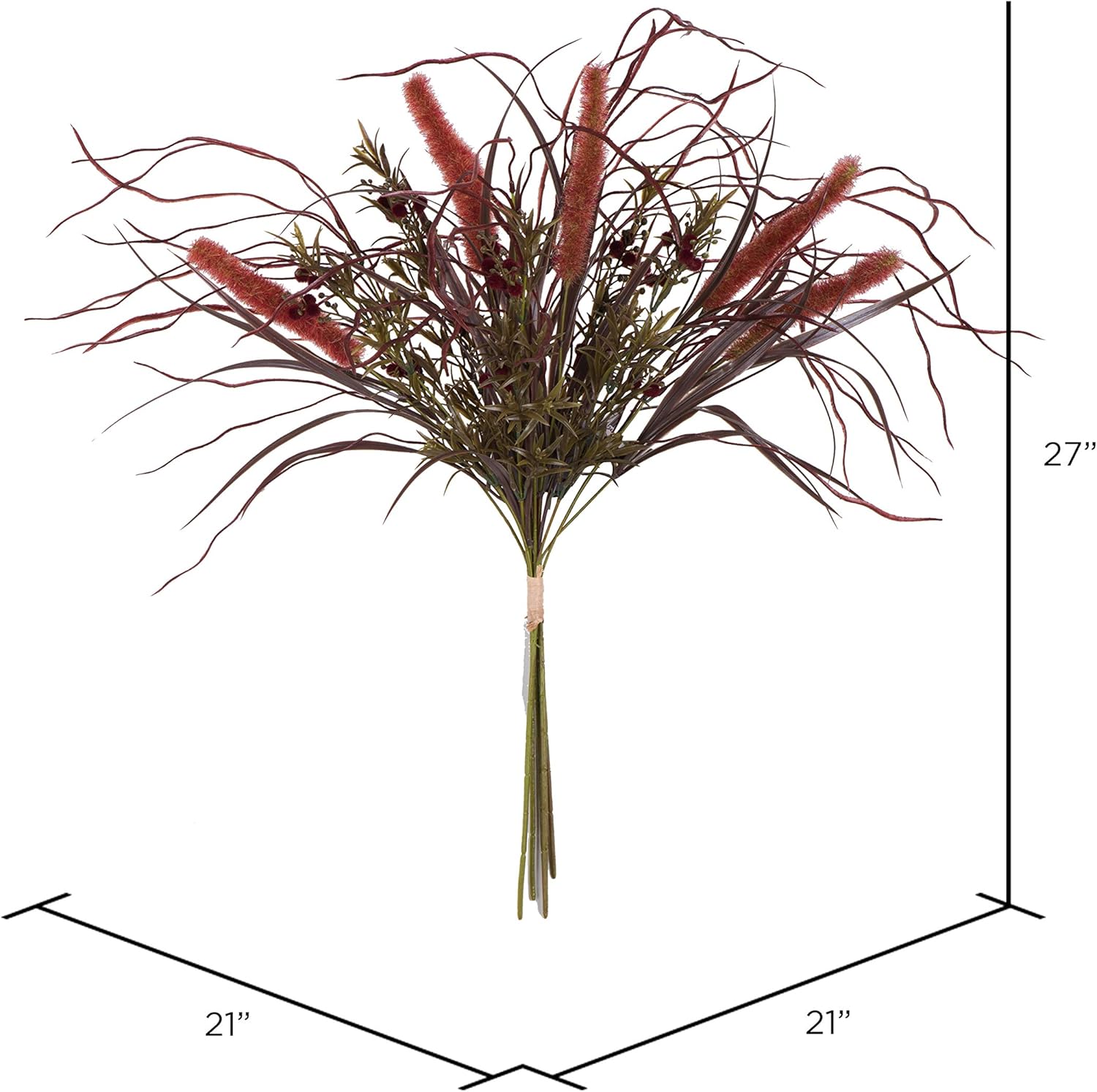 Vickerman Artificial Burgundy Euphorbia Grass Bush 27 Inch