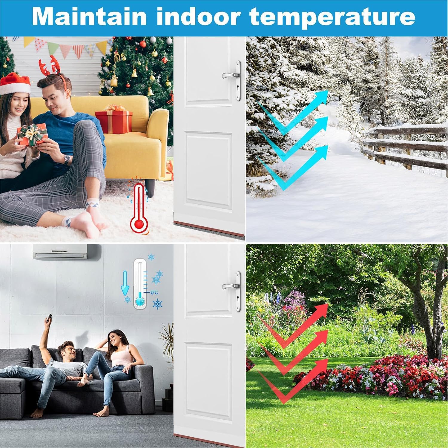 lafo Door Sweep for Bottom of Door Draft Stopper with Brush 39 L 2 W