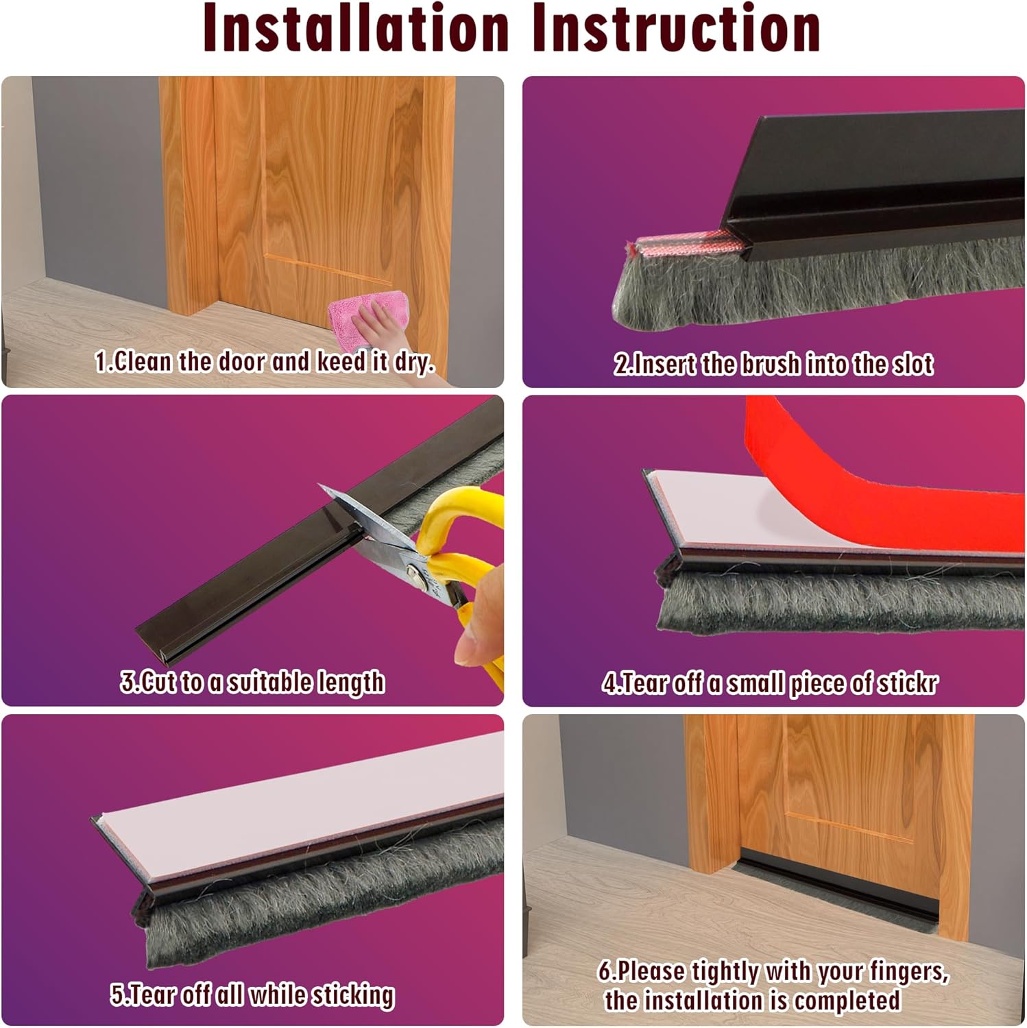 Door Draft Stopper Bottom Seal - 39 Soundproof Cold Proof Energy Saver