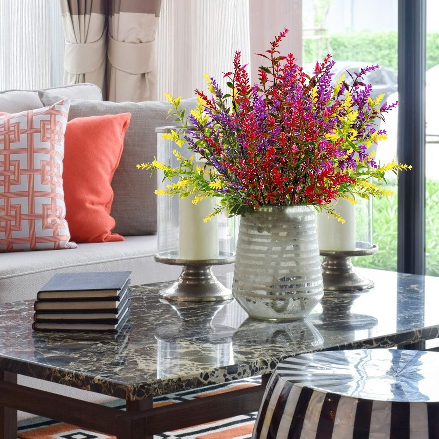 20 Bundles Artificial Lavender Flowers for Outdoor Summer Decor