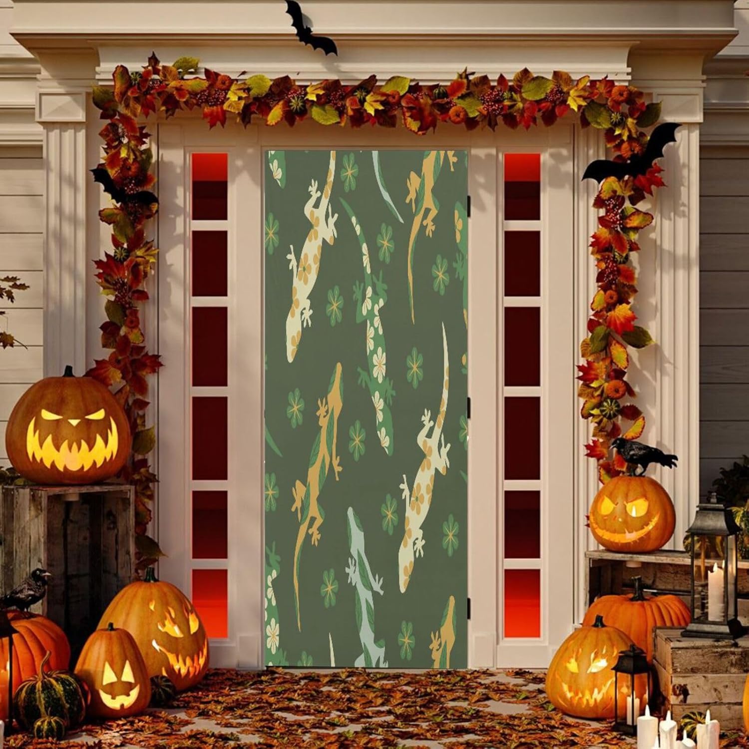 Susiyo Ornate Lizards Halloween Door Cover