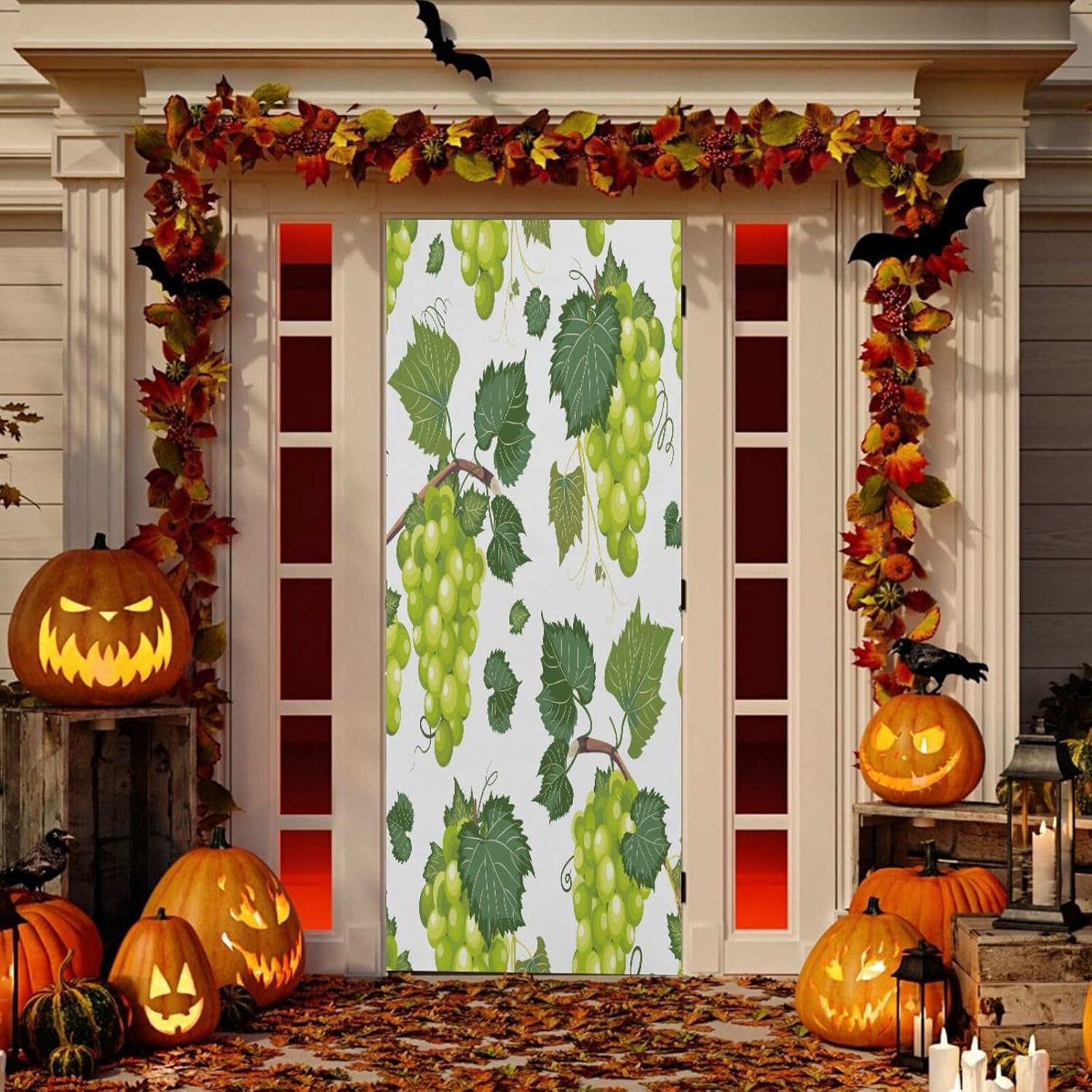 Susiyo White Grape Bunch Halloween Door Cover