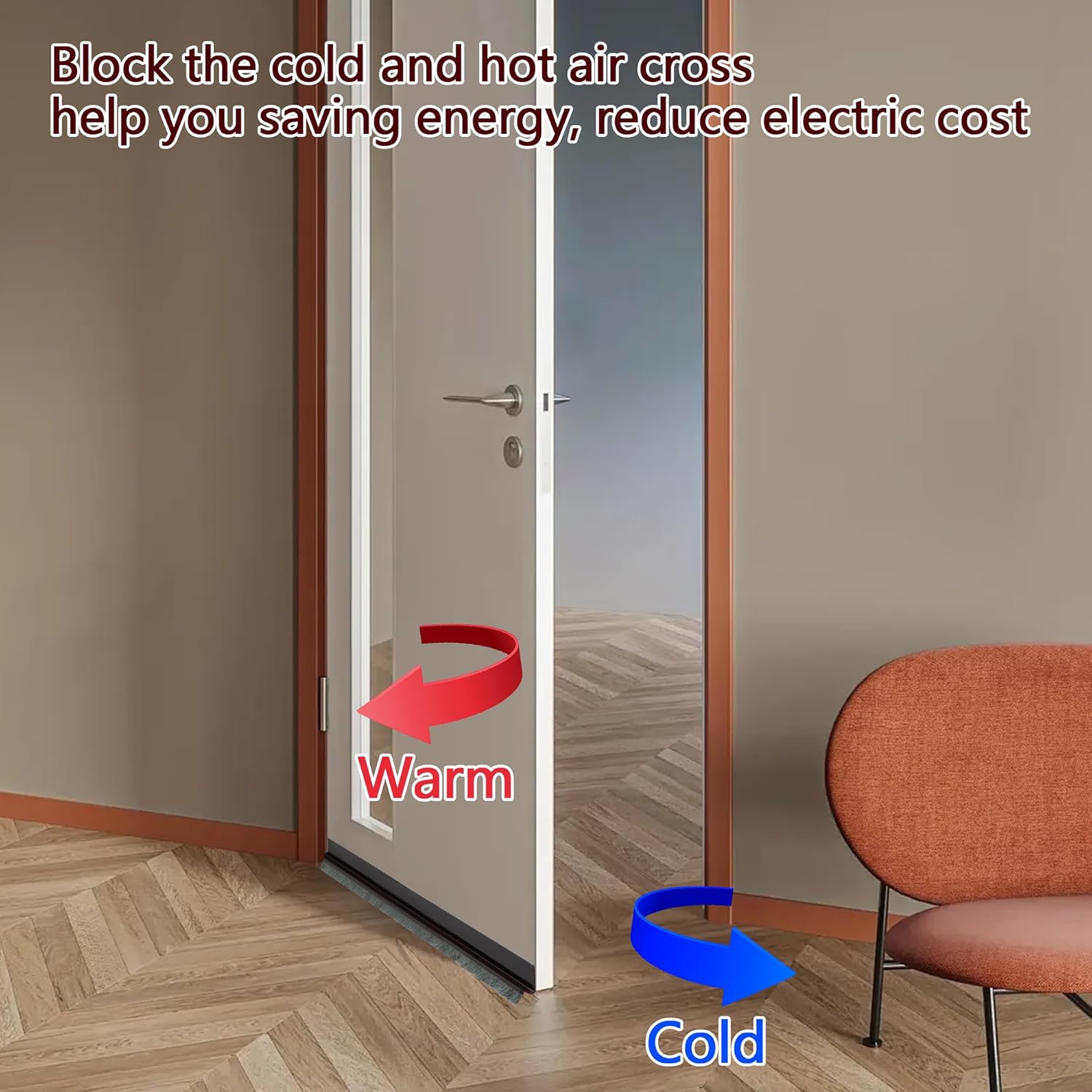 Door Draft Stopper Bottom Seal - 39 Soundproof Cold Proof Energy Saver