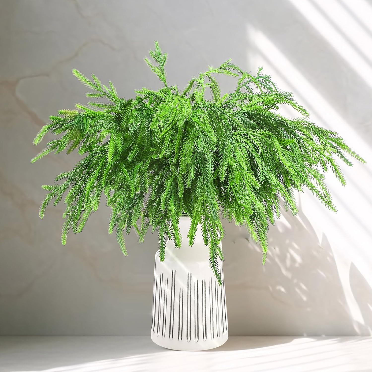Jutom 80 Pcs Artificial Norfolk Pine Branches