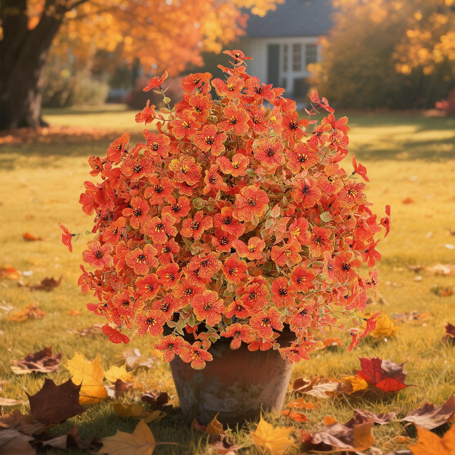 Set of 2 Artificial Fall Topiary Balls for Outdoor Decor