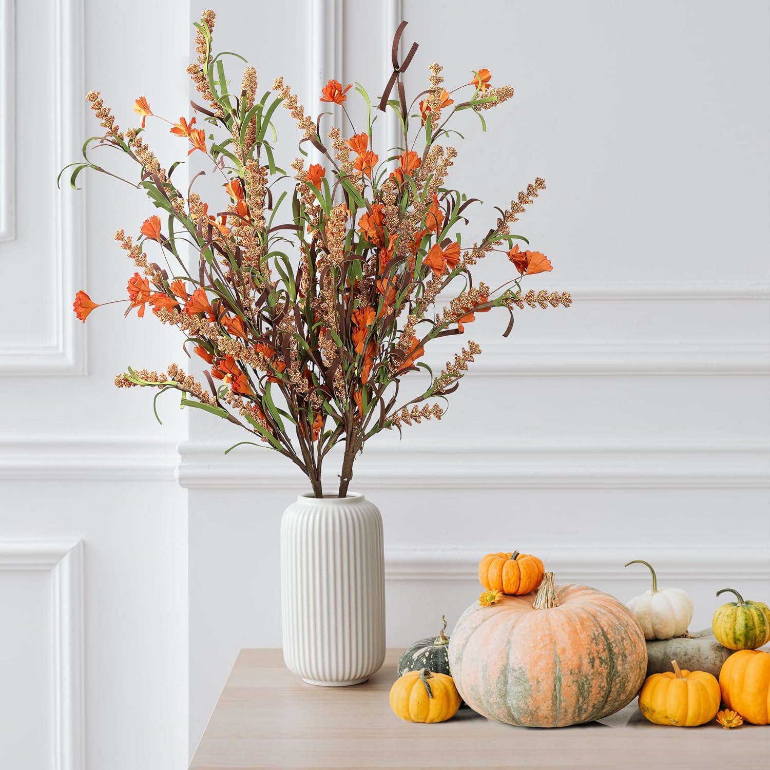 Sggvecsy Artificial Fall Flowers 6 Pcs 16 Inch Floral Arrangement