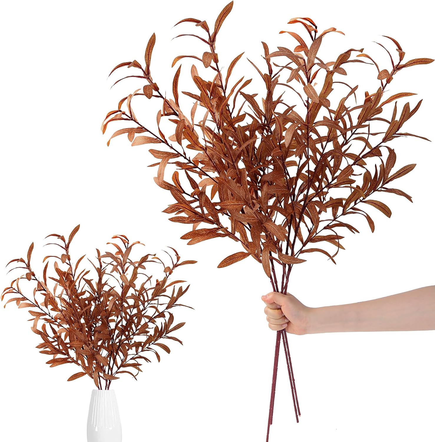 Sggvecsy 33 Inch 4Pcs Fall Artificial Olive Branches for Home Office Decor