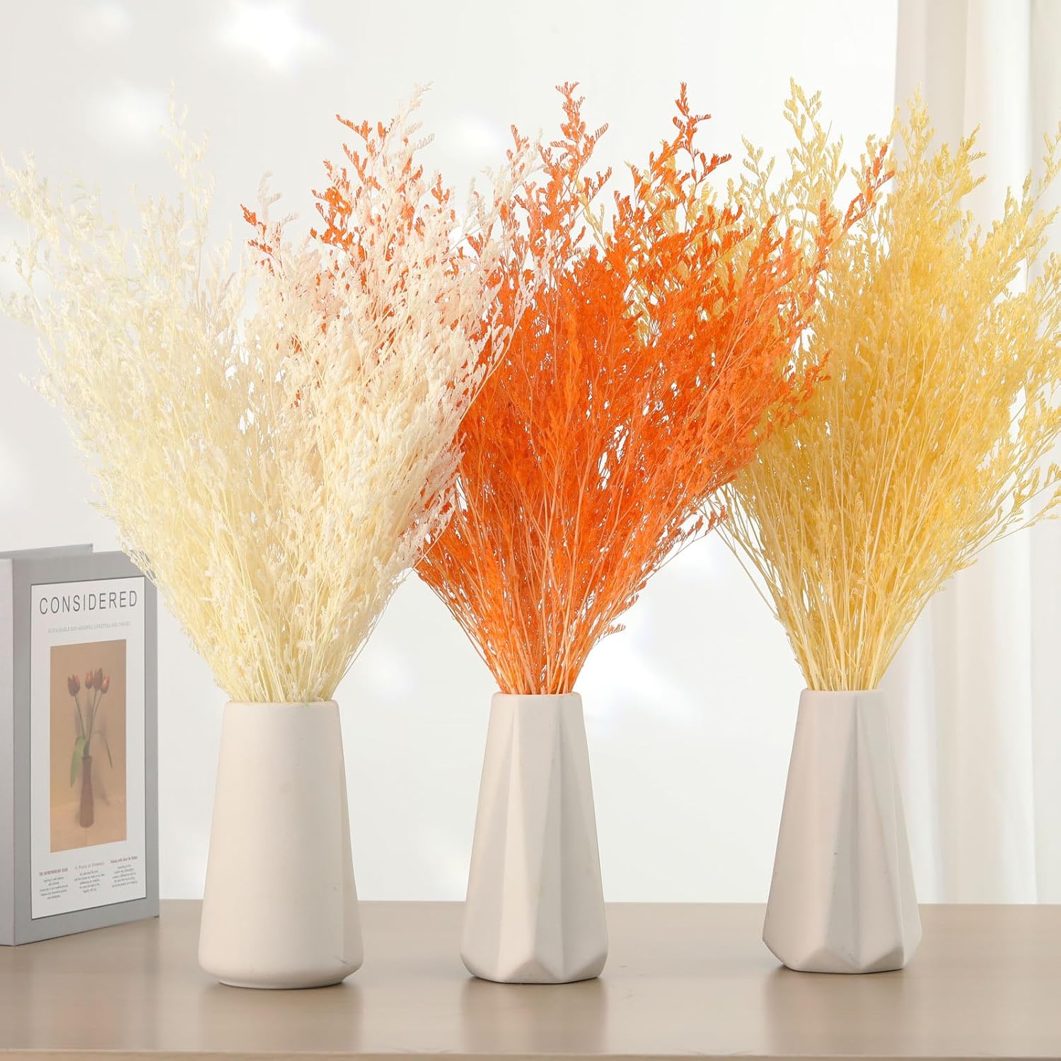 Dried Flowers Bouquet Natural Caspia Bundle Floral Lavender Babys Breath Arrangements for Wedding Decor