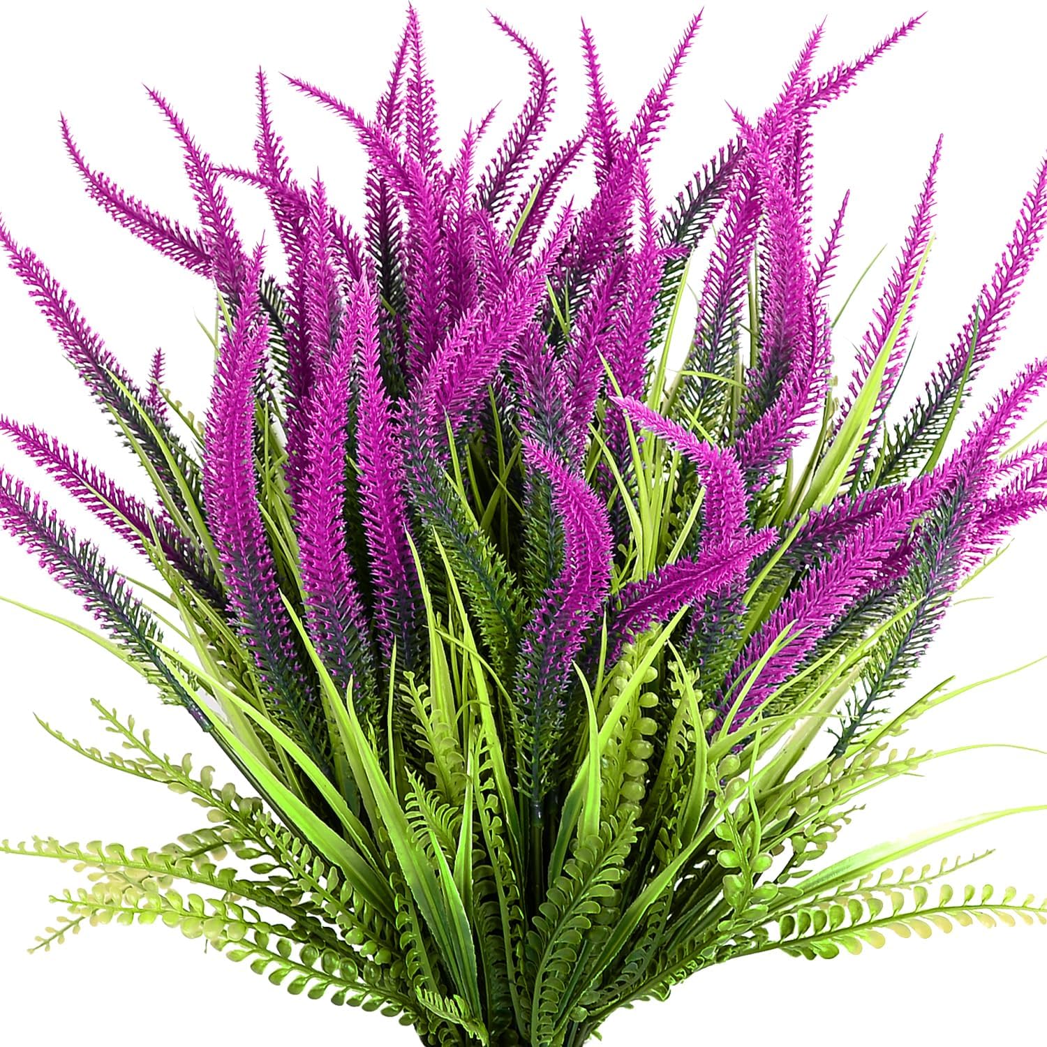 SAREAL Artificial Plants - 10 Bundles Faux Bead Grass Greenery UV Resistant Weatherproof Red