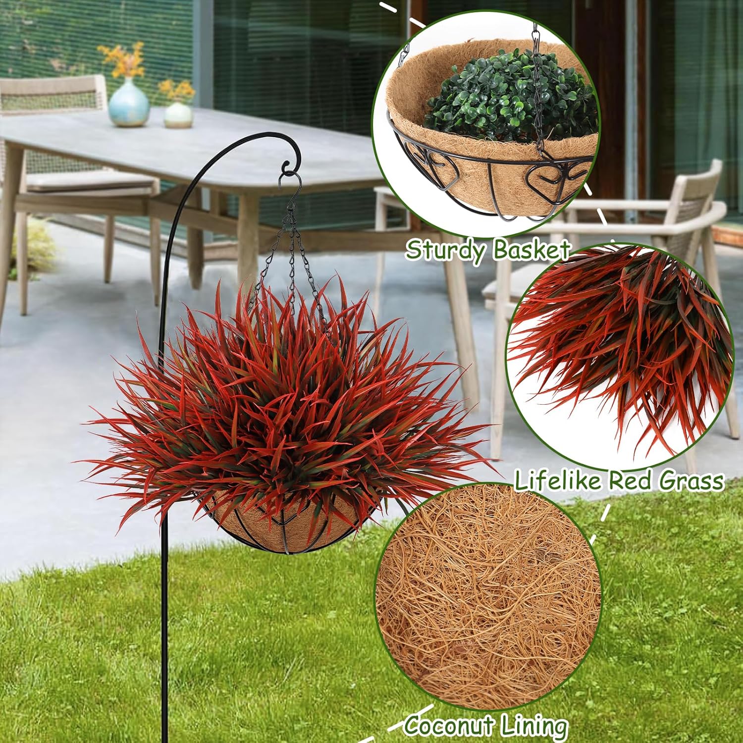 KHOYIME 2 Set Artificial Hanging Plants Basket Decor