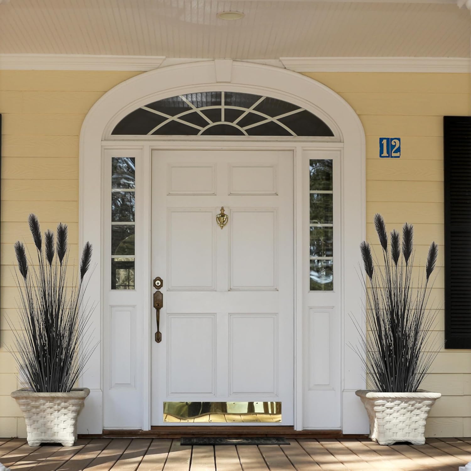 KOL 5ft Black Feather Reed Artificial Grass Plant