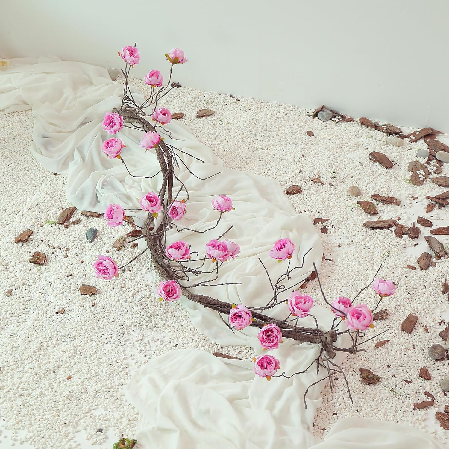 300cm Large Flexible Artificial Tree with Peony Flowers for Wedding and Christmas Decor