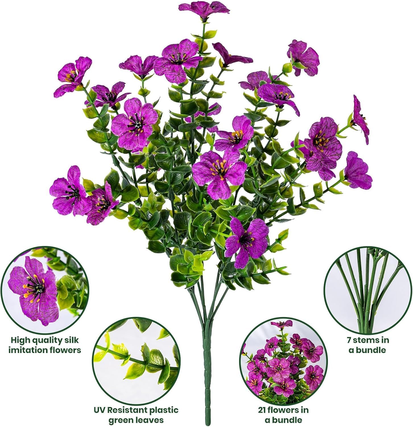 Realistic Artificial Daisy Flowers 16 Bundle Outdoor Decor