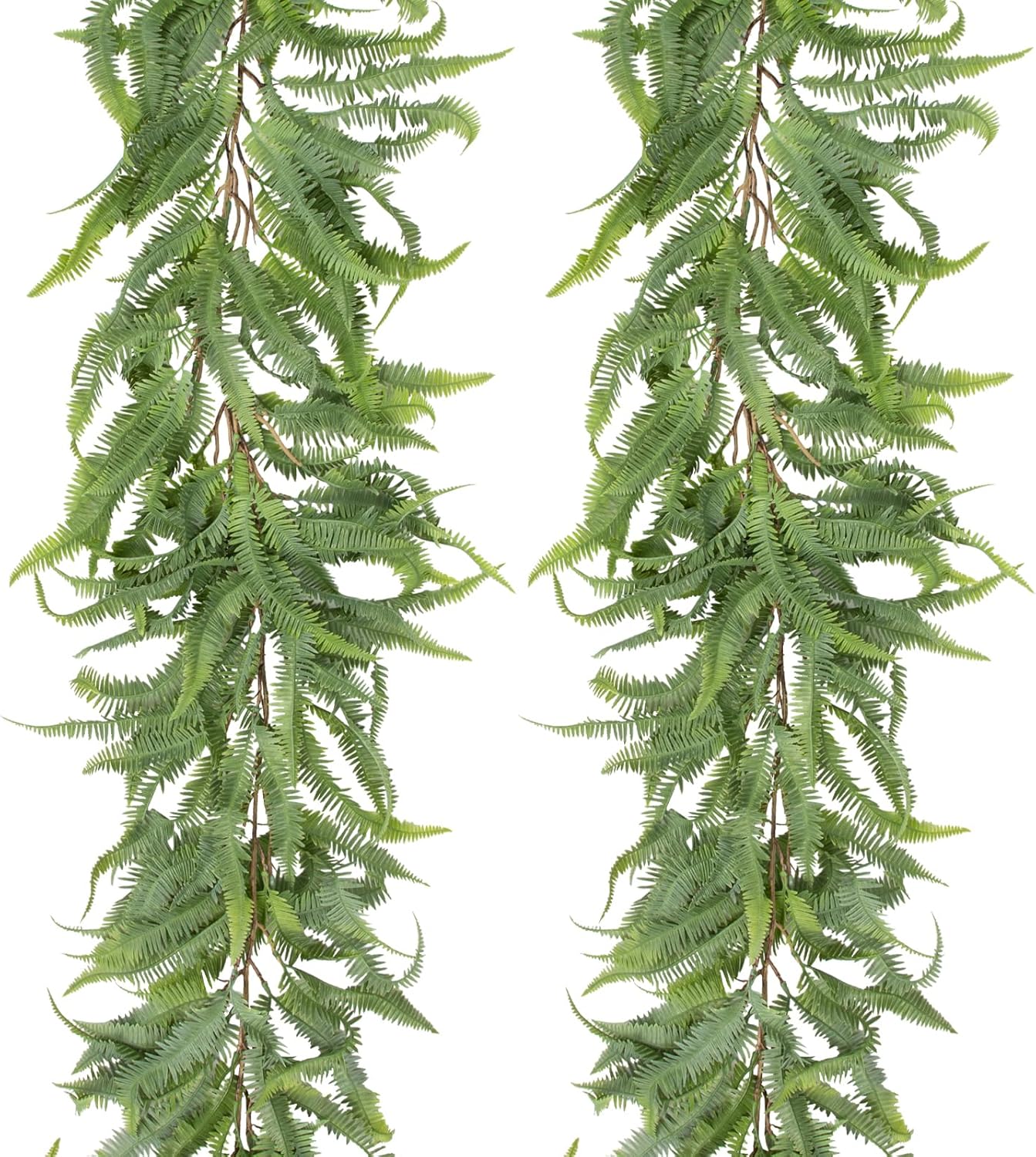 Briful 5ft Greenery Garland Set of 2 Boston Fern Decor