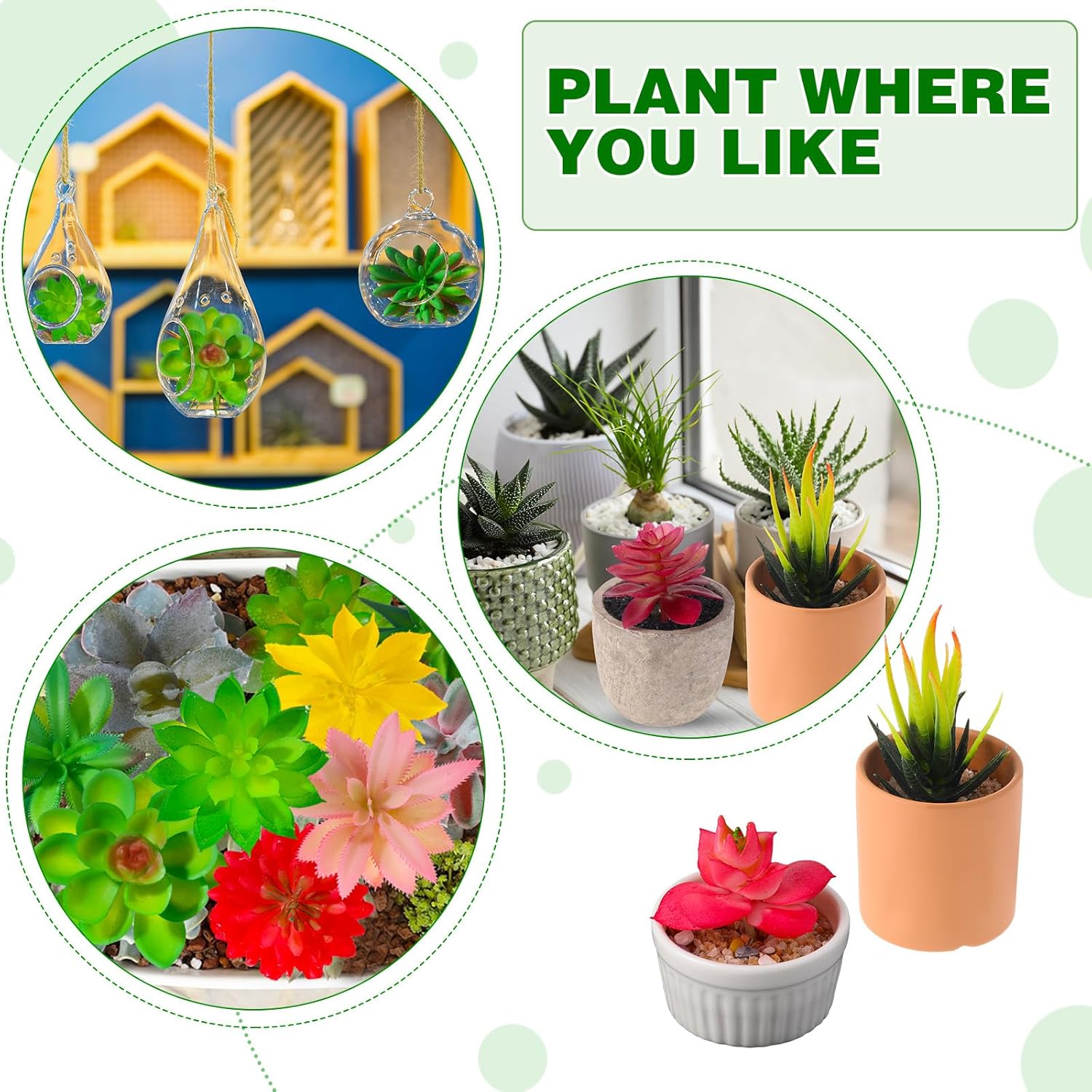 WILLBOND 38 Pcs Christmas Mini Artificial Succulents Bulk