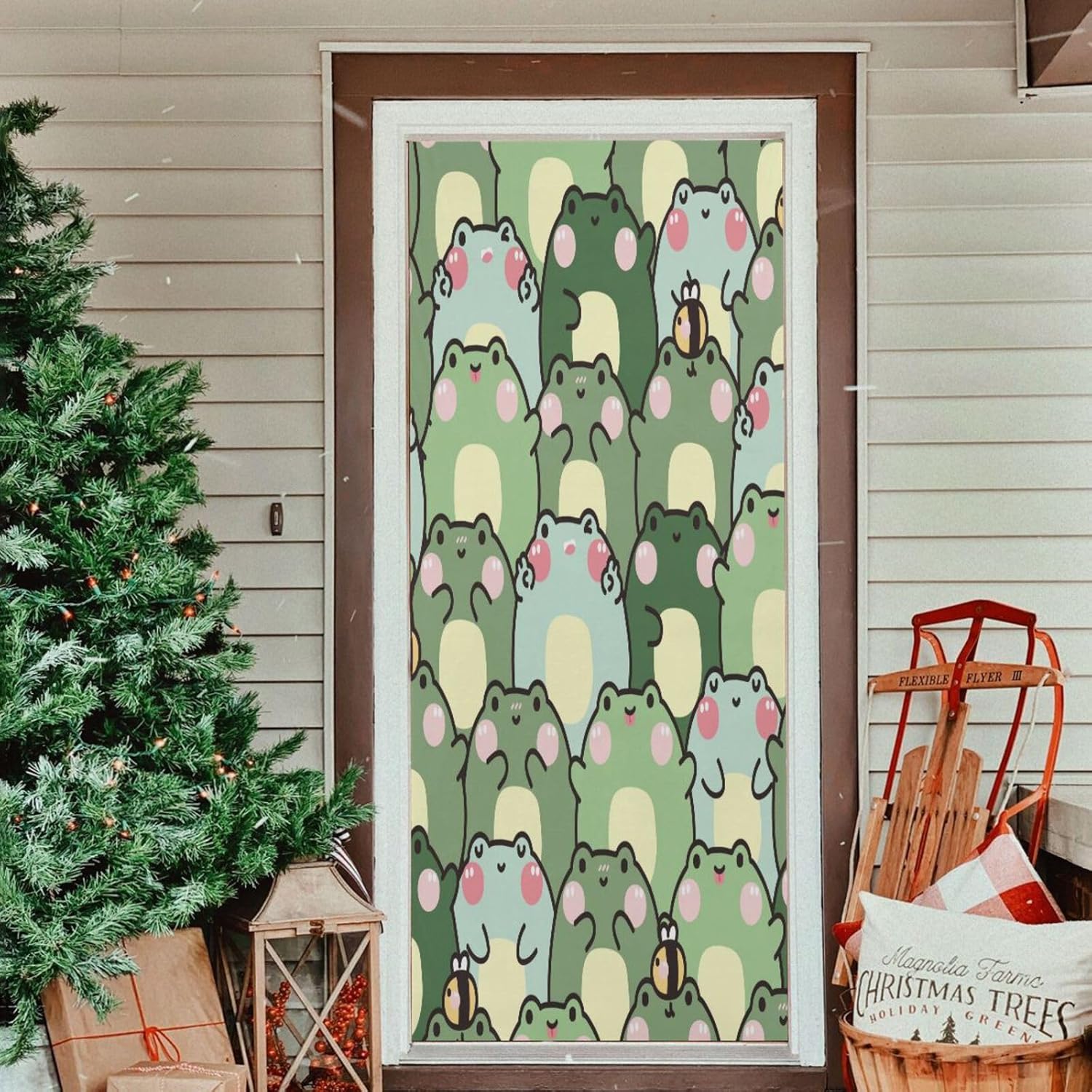 Susiyo Cute Chubby Frog Halloween Door Cover