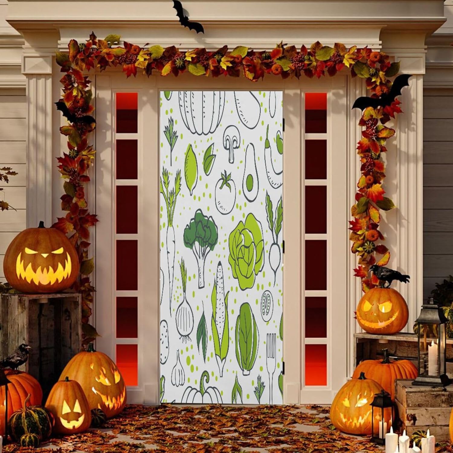 Susiyo Stretch Door Cover Halloween Decor 32x79 In