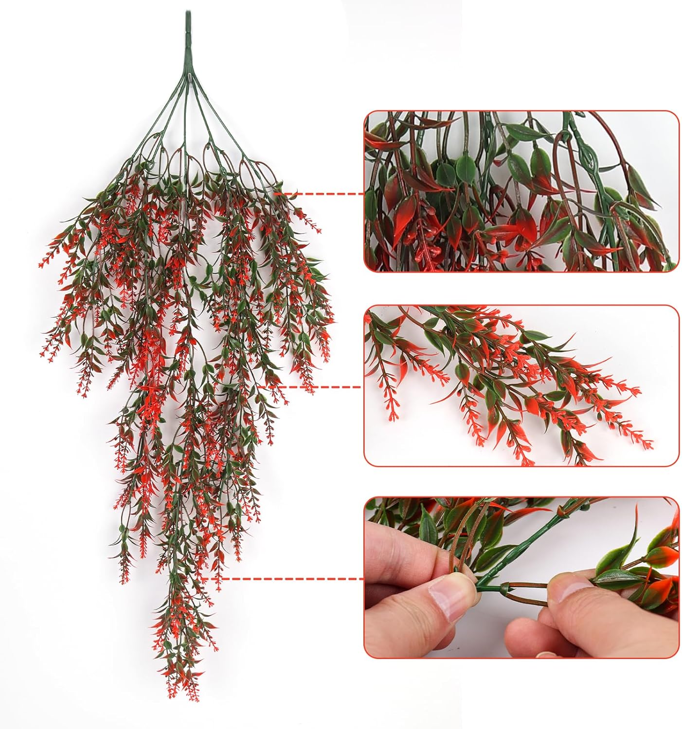 RECUTMS Artificial Lavender Hanging Plant with Pot
