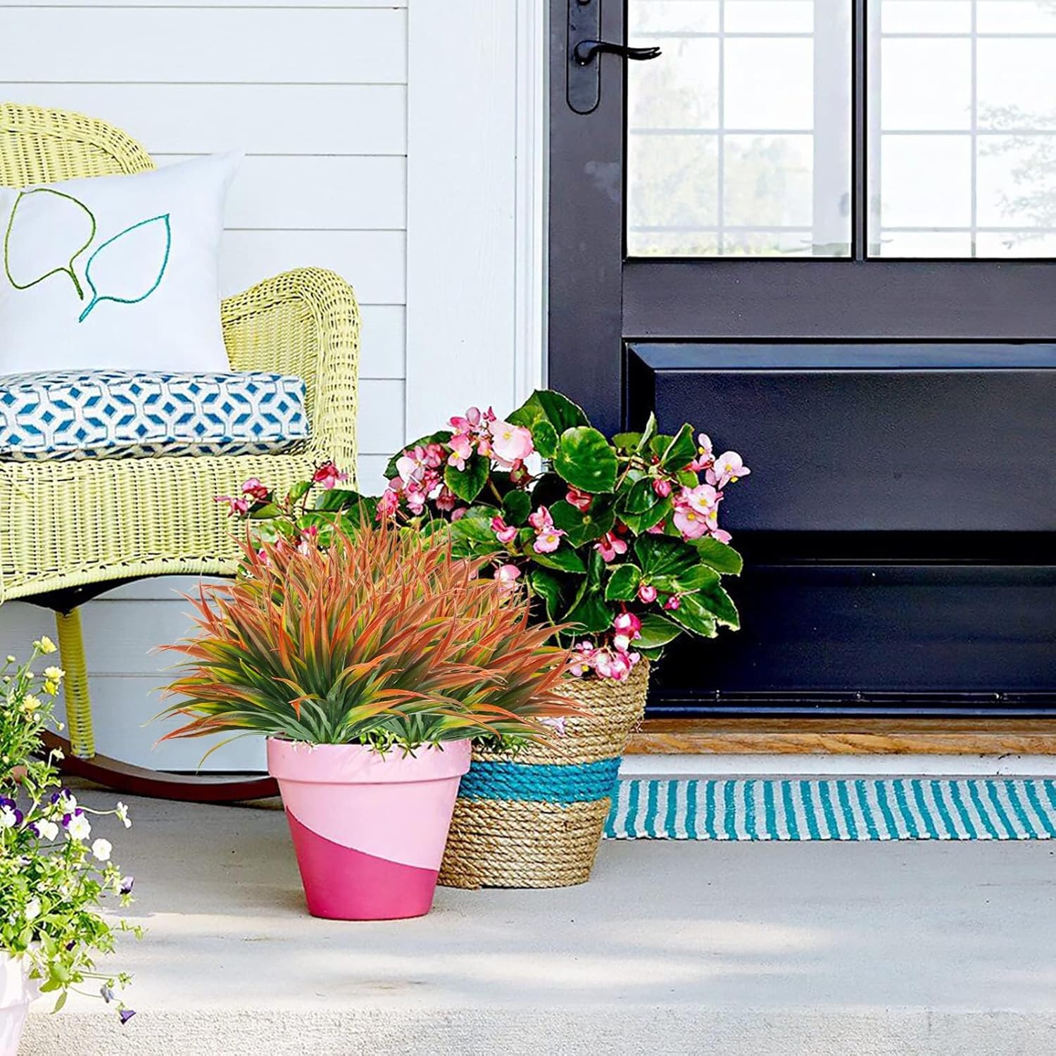 Artificial Grass Set 24 Pcs UV Resistant Outdoor Decor