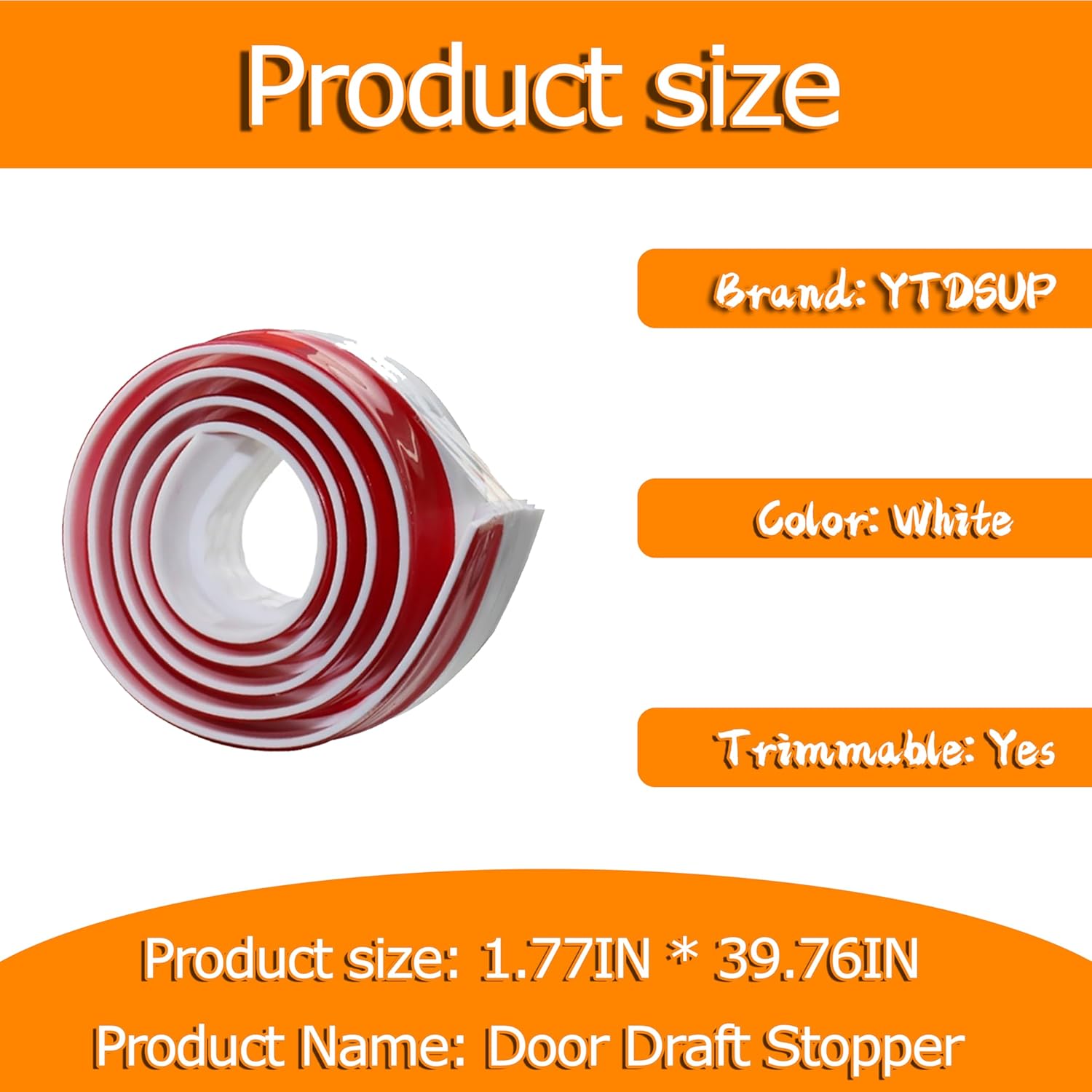 YTDSUP Door Draft Stopper 4 Pack White Strong Adhesive