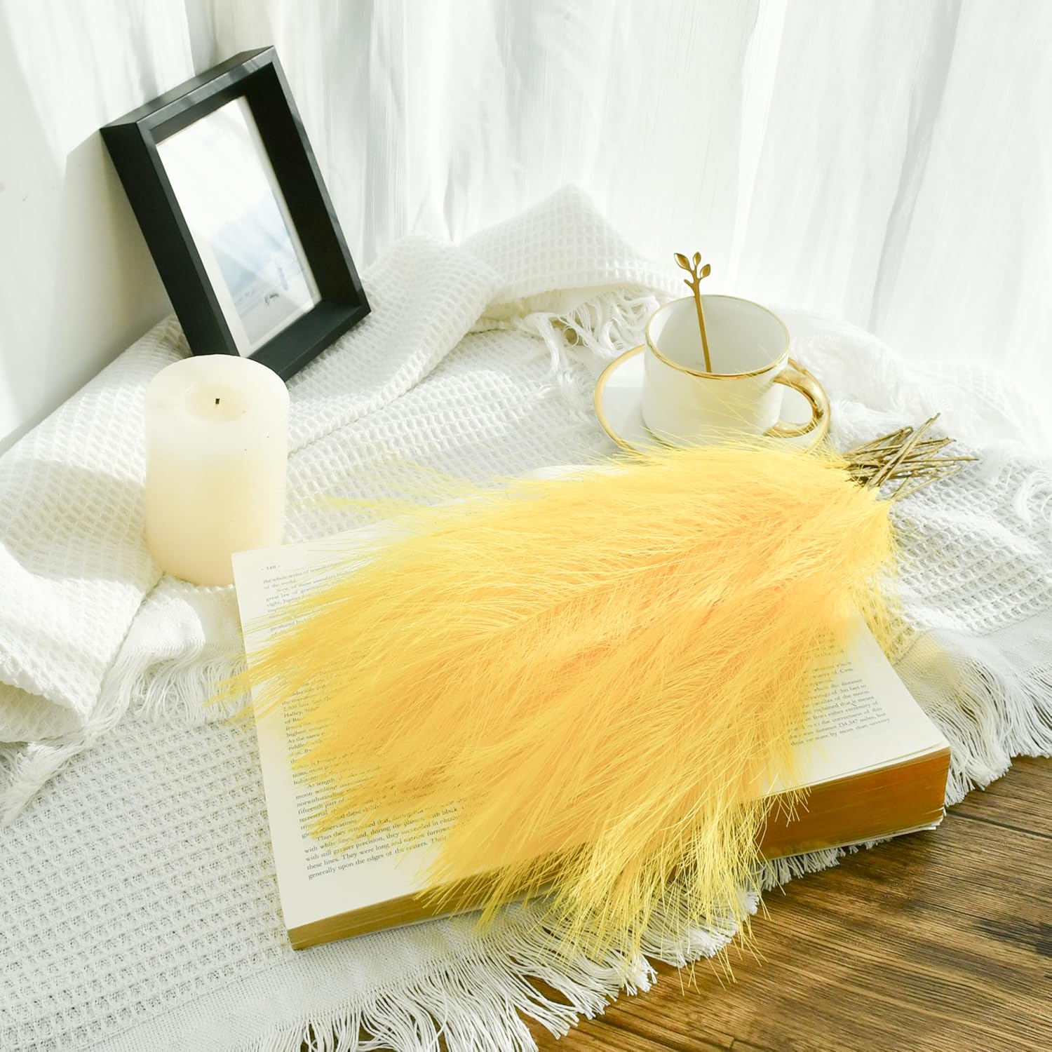 Mandys Yellow Silk Pampas Grass Bouquet 20 Stems 177in