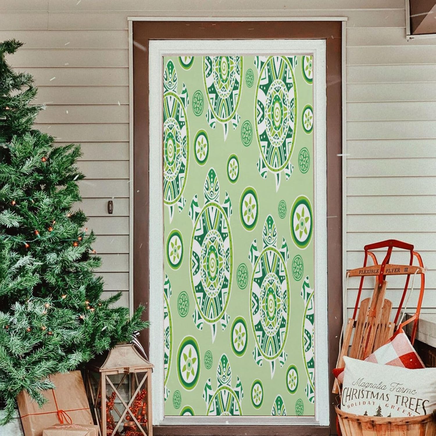 Susiyo Turtles and Flowers Halloween Door Cover