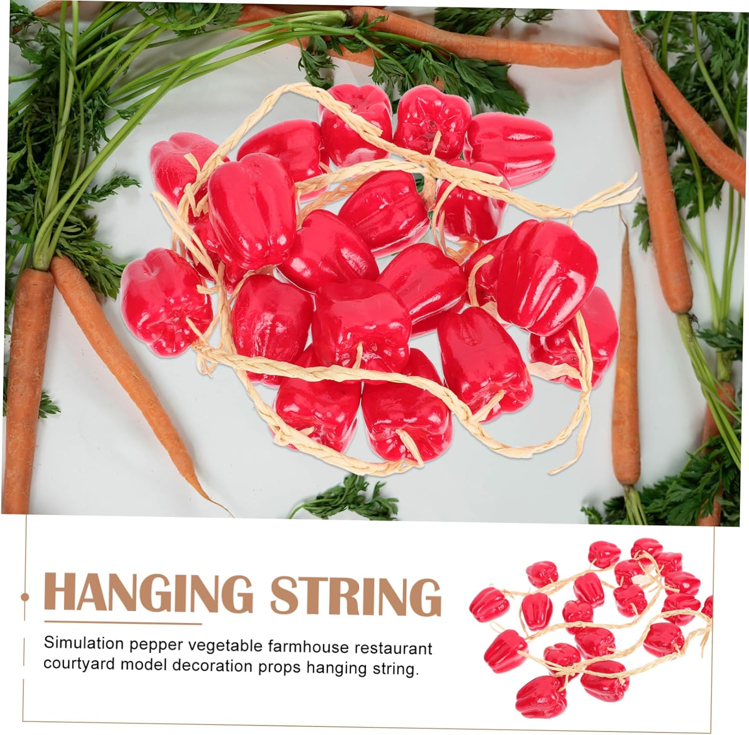 5Pcs Simulation Pepper String Artificial Vegetable Hanging Decor for Farmhouse Style and Photography Props