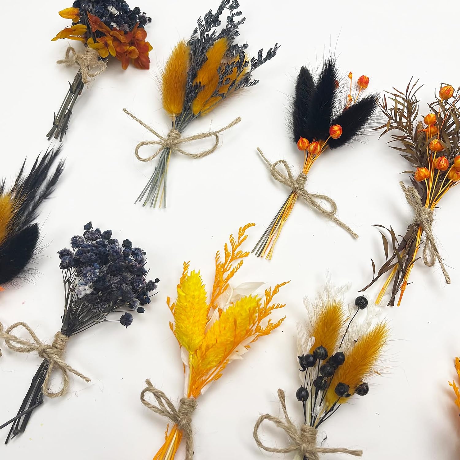 10 Pack Mini Dried Flower Bouquets for Crafts