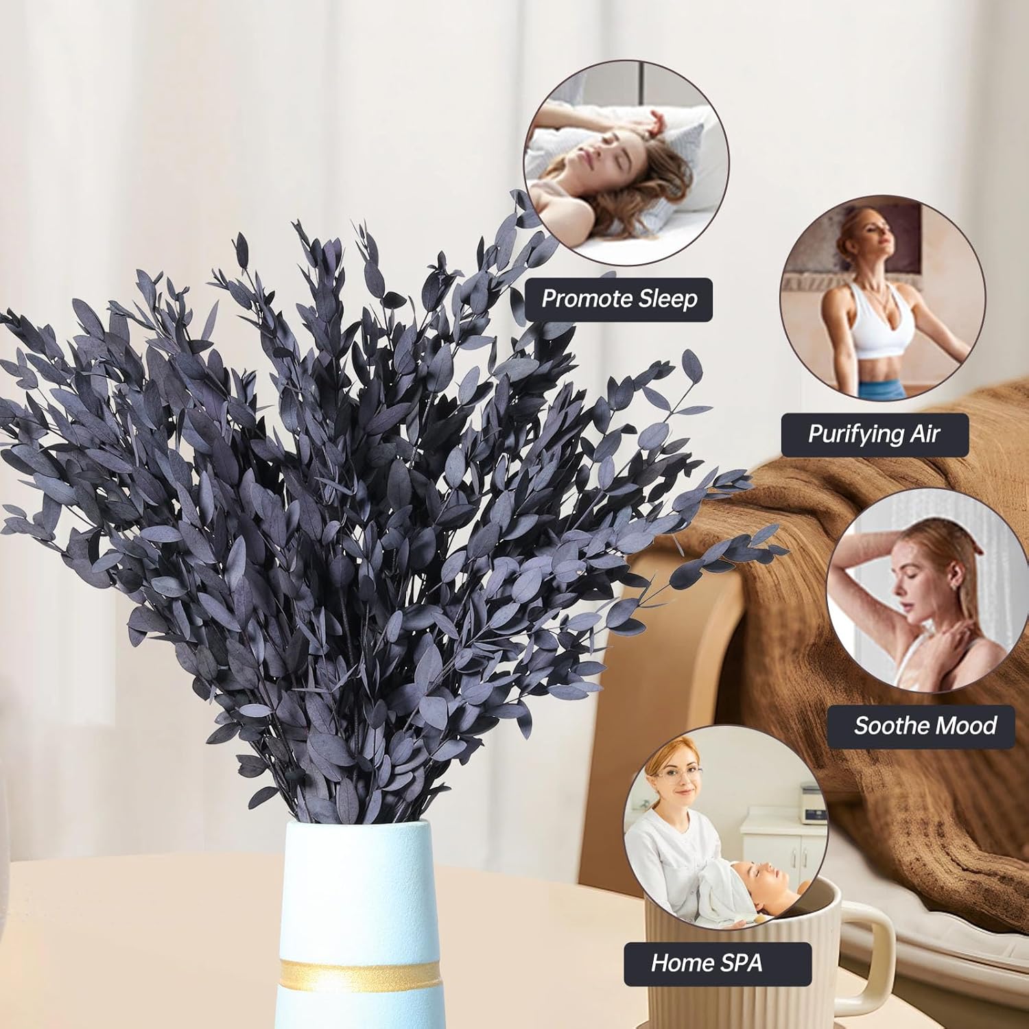 Skalago Dried Eucalyptus Leaves Garlands for Home Decor