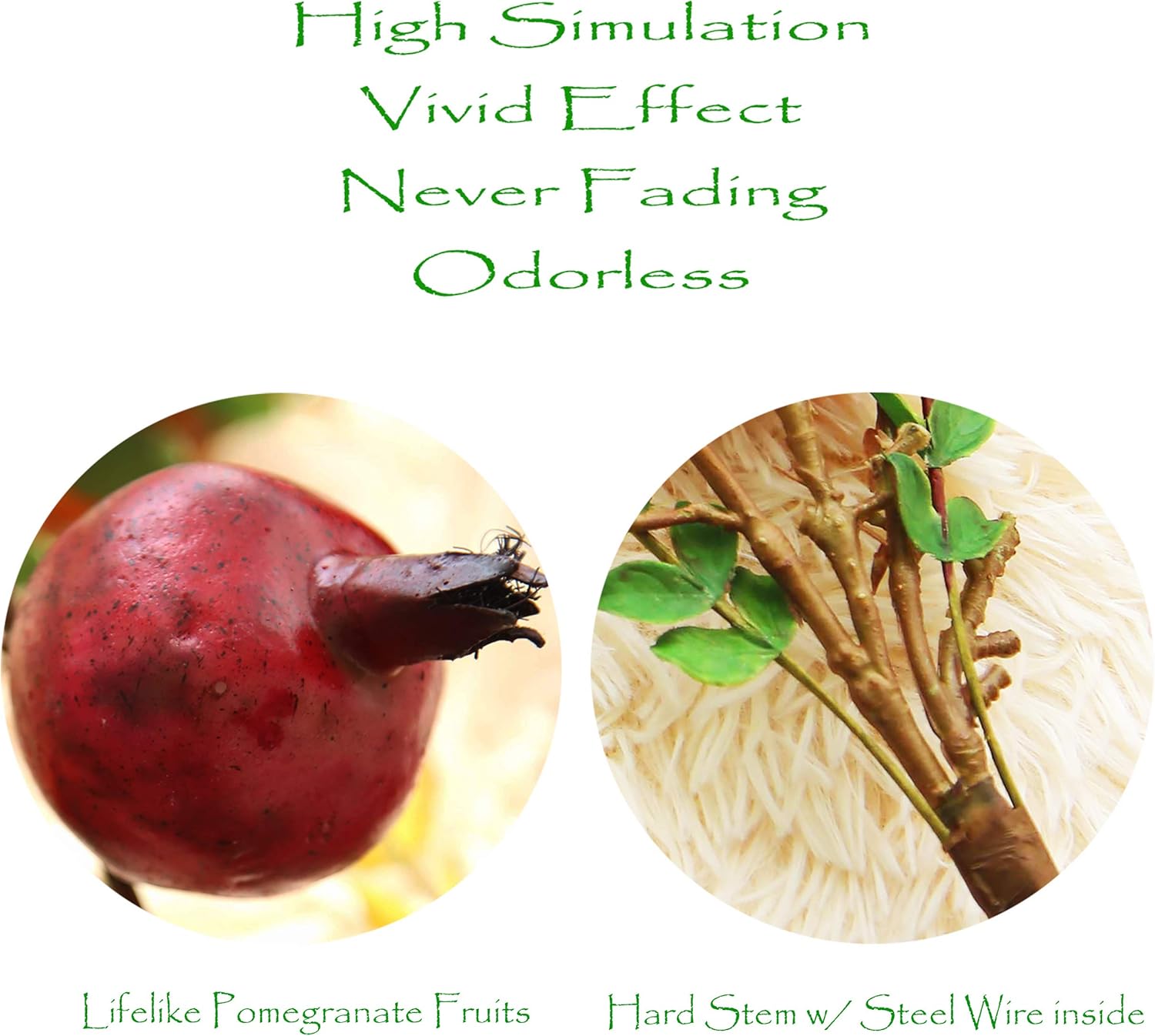 3PCS 26 Inch Artificial Pomegranate Branches Red Plants for Home Office Decor