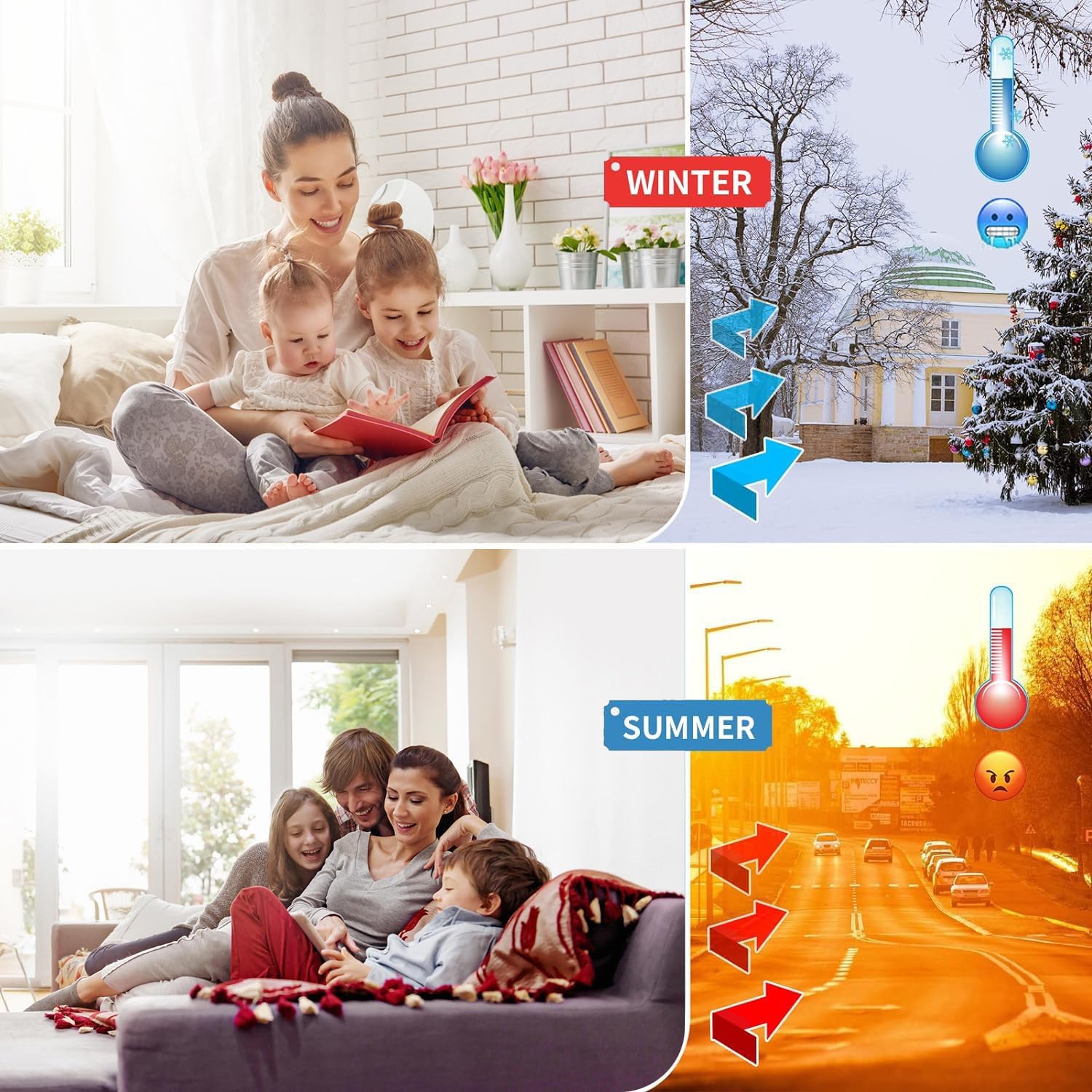 2 pcs Door Draft Stoppers for Bottom of Door Soundproof Door Sealer with Weather Stripping Insulation