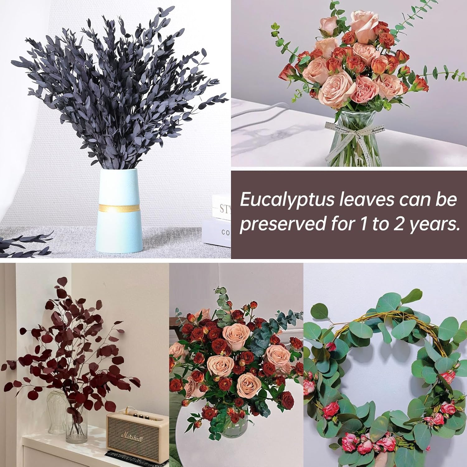 Skalago Dried Eucalyptus Leaves Garlands for Home Decor