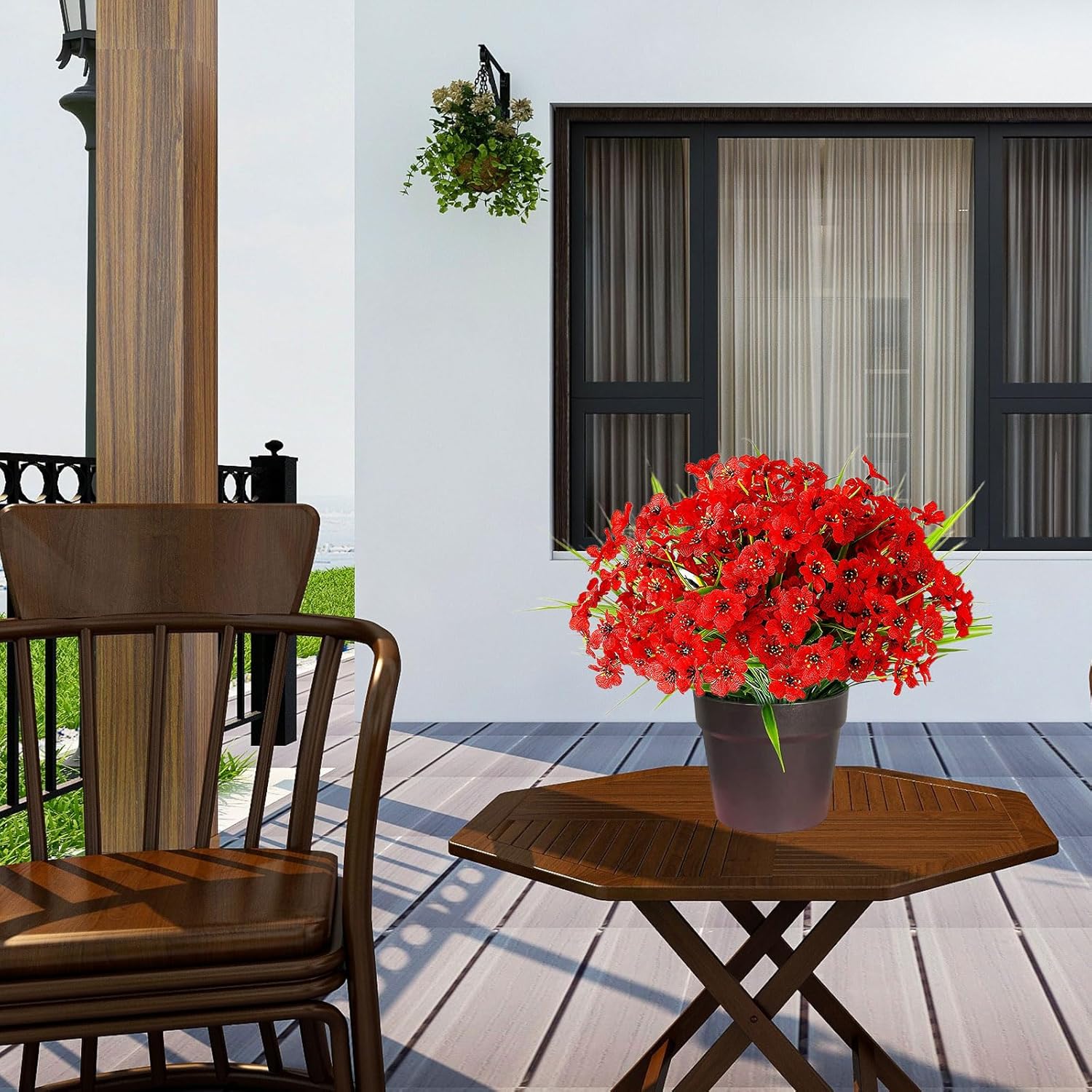 Yimingjin 12 Bundle Artificial Daffodils UV Resistant Outdoor Decor