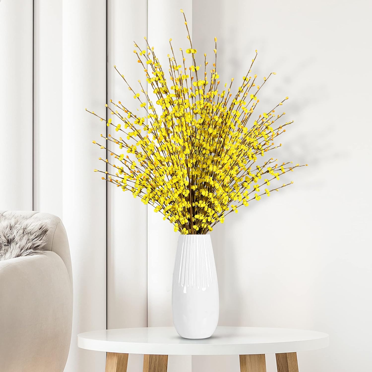 Sggvecsy 10 Pcs 295 Inch Artificial Jasmine Flowers Bouquet Yellow