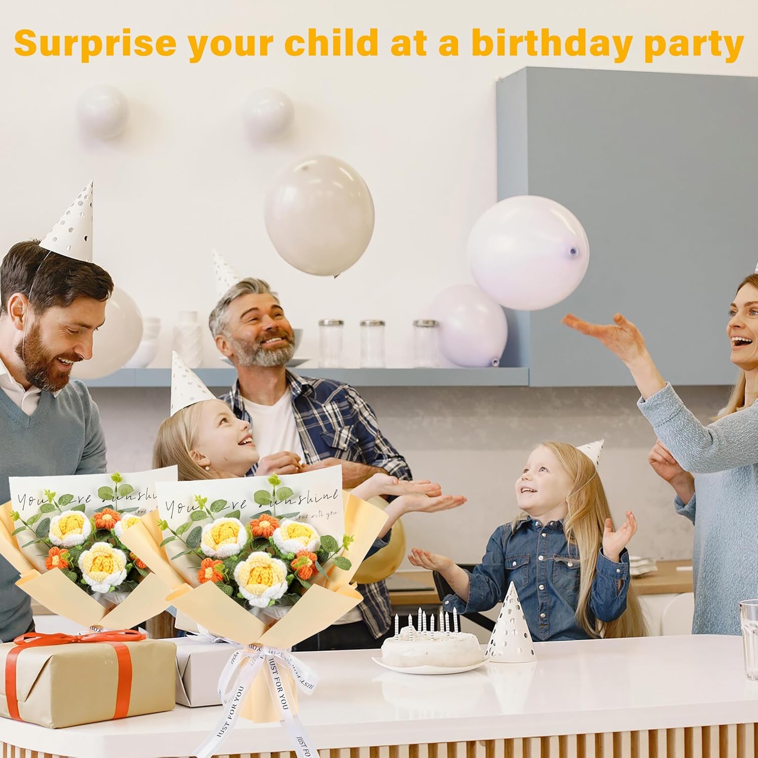 Yellow Handmade Crochet Flower Bouquet for Home Decor and Occasions