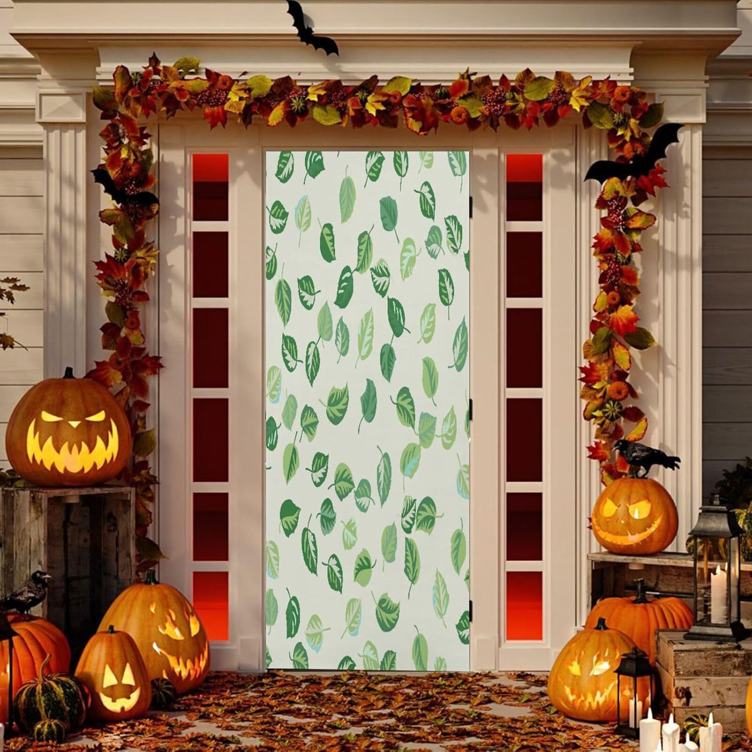 Susiyo Autumn Leaves Halloween Door Cover 32x79 in